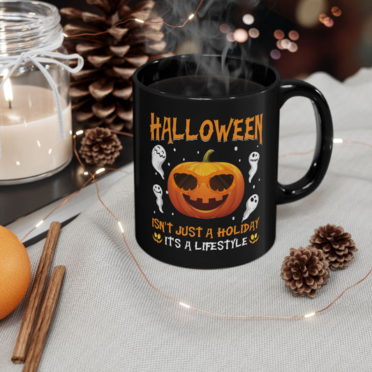 Halloween-Themed Black Mug