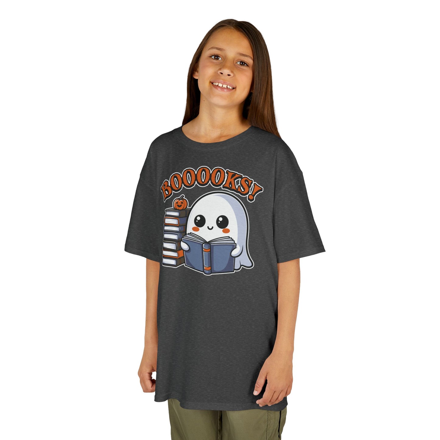 Ghostly Reading Kids Tee with Booooks! Design