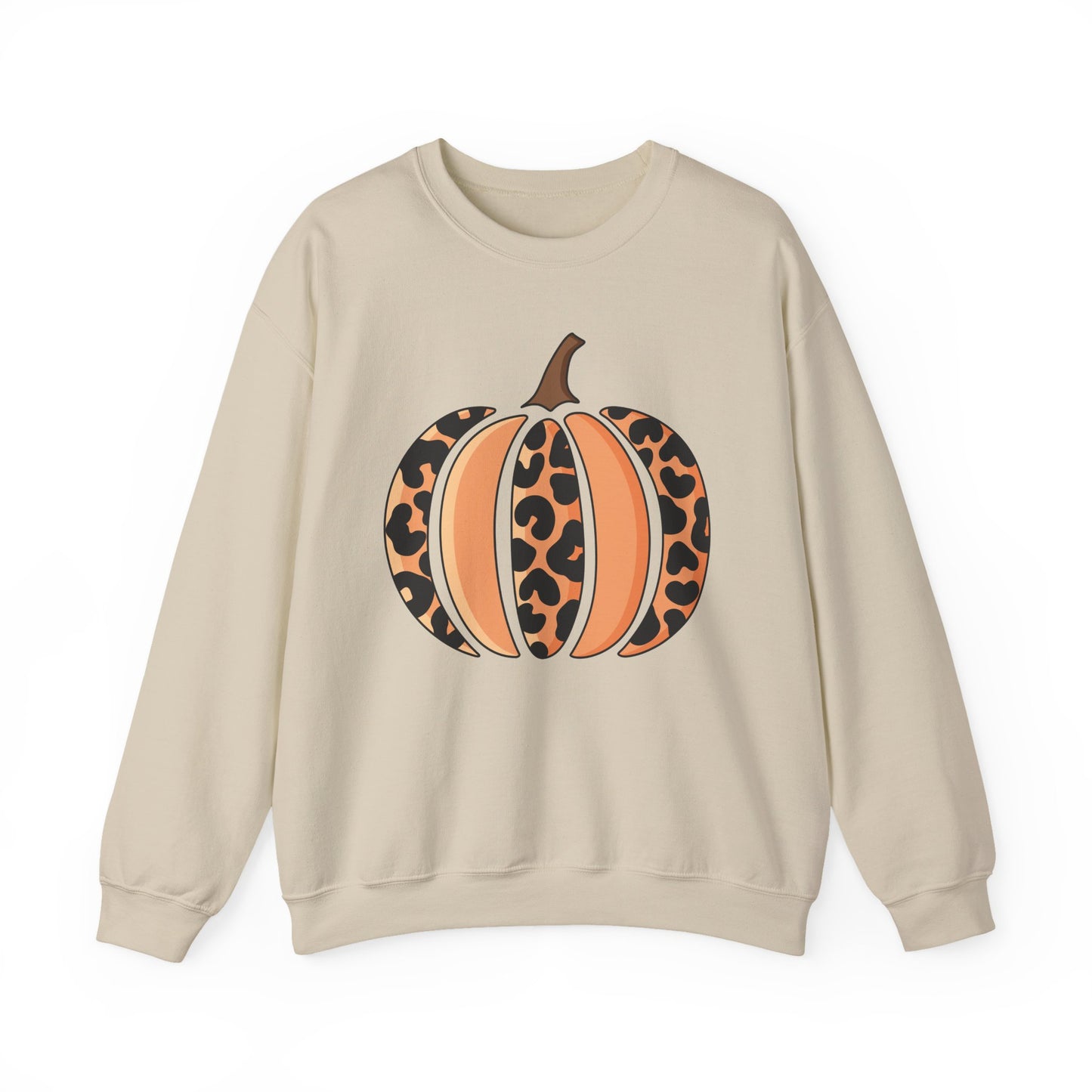 Leopard Print Pumpkin Crewneck Sweatshirt
