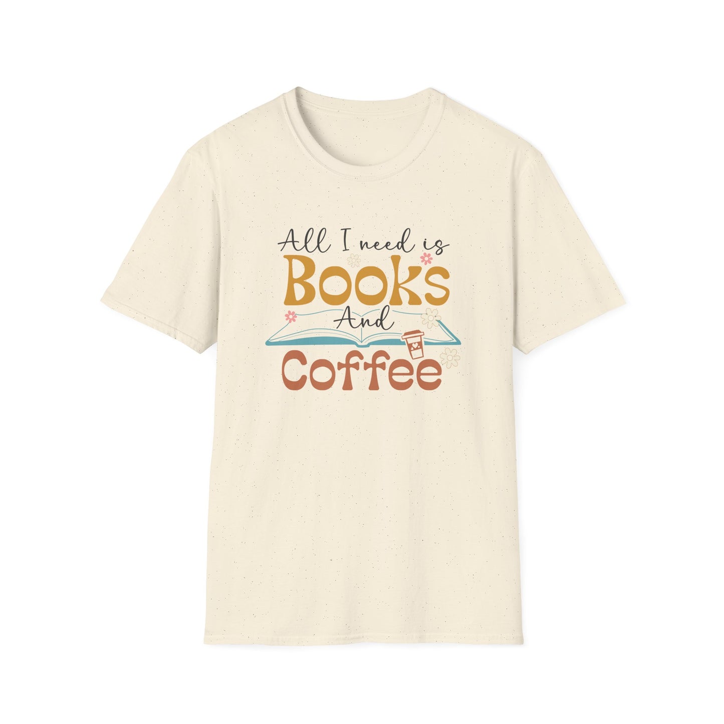 Books and Coffee Unisex Softstyle T-Shirt