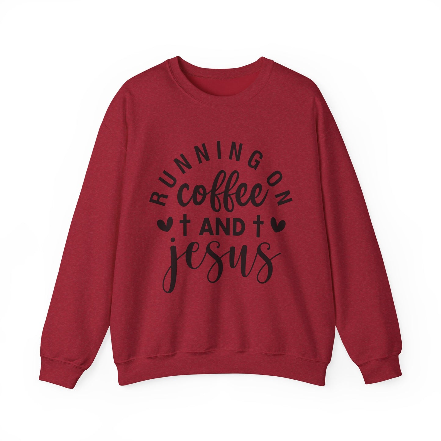 Running on Coffee and Jesus Crewneck Sweatshirt