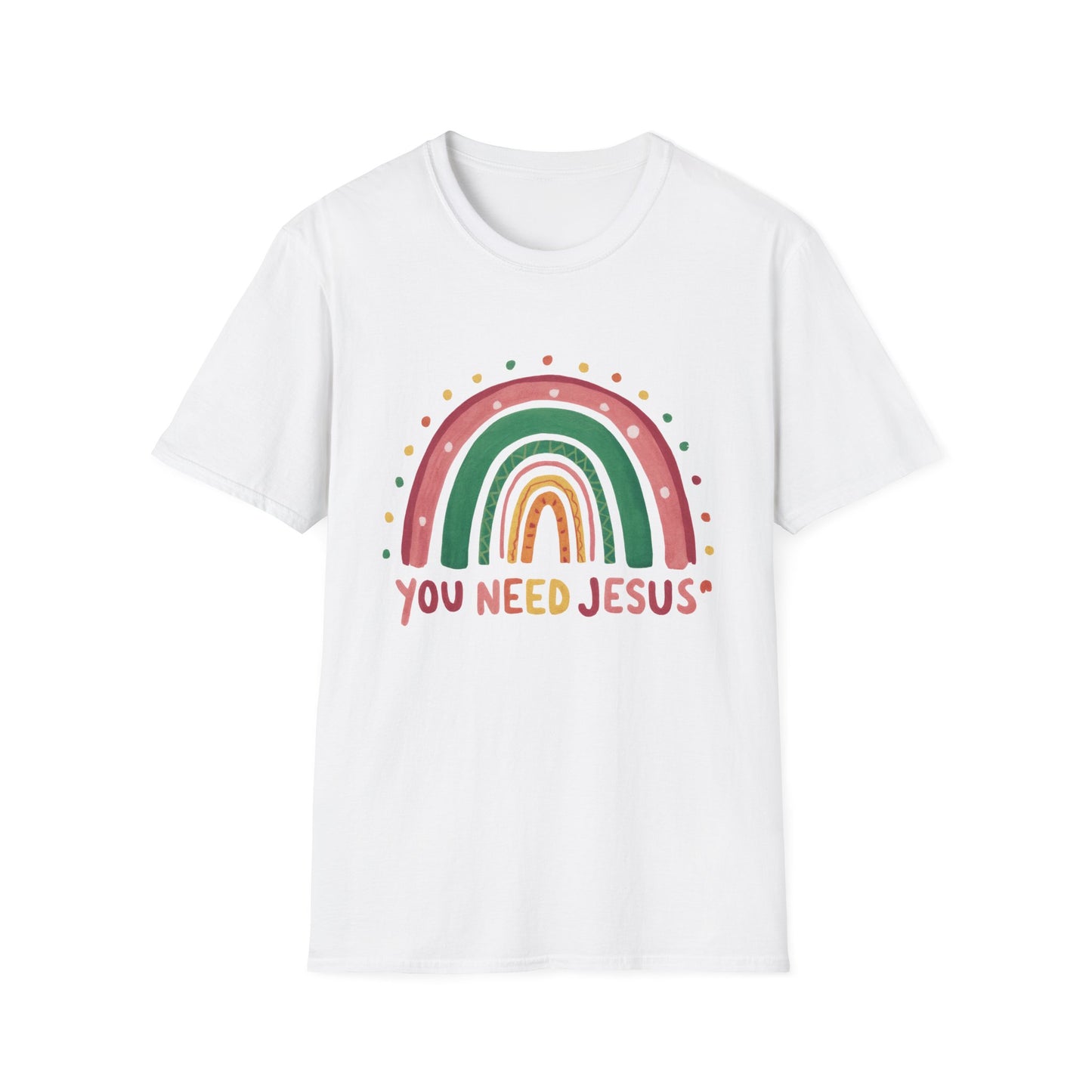 Colorful Rainbow You Need Jesus T-Shirt