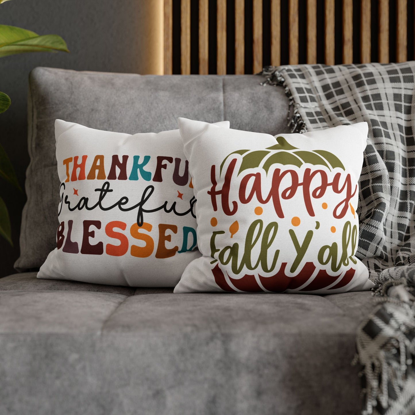 Double Sided Fall/ Thanksgiving Decorative Pillowcase