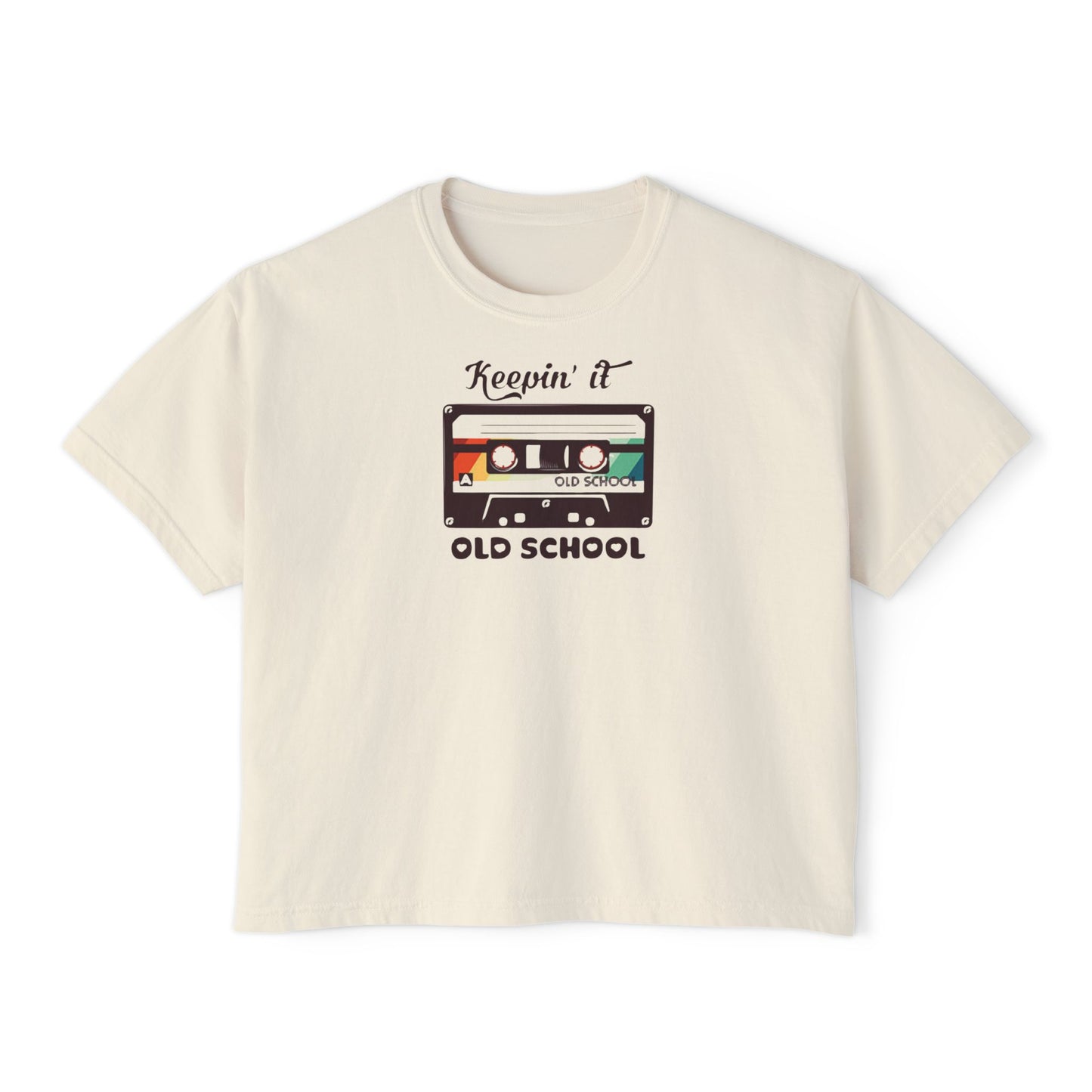 Retro 'Keepin It Old School' Women's Boxy Tee