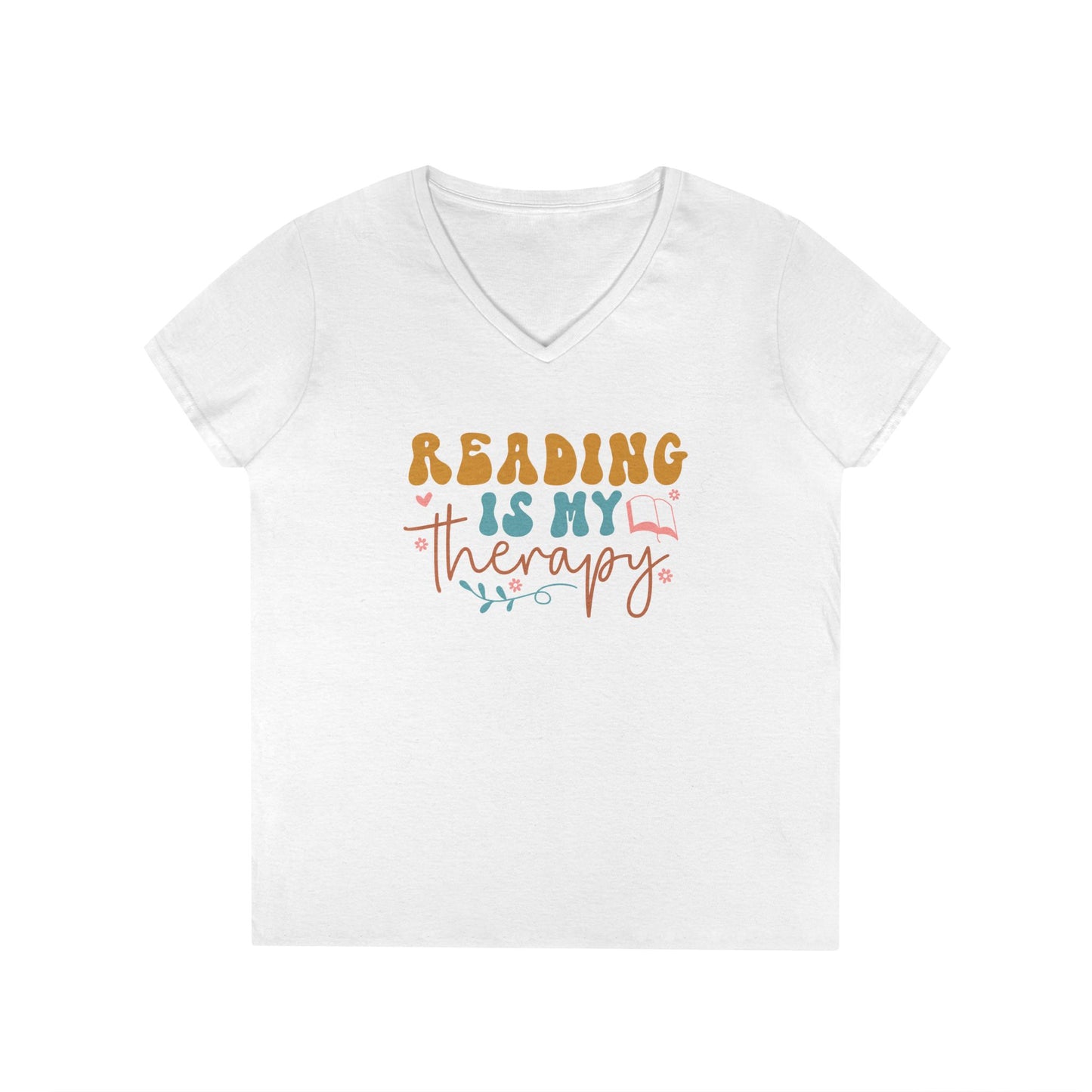 Reading Is My Therapy V-Neck T-Shirt