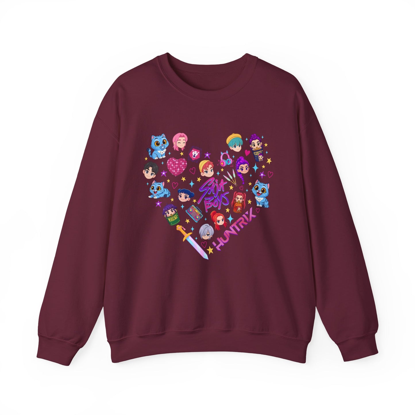 Kpop Character Heart Crewneck Sweatshirt