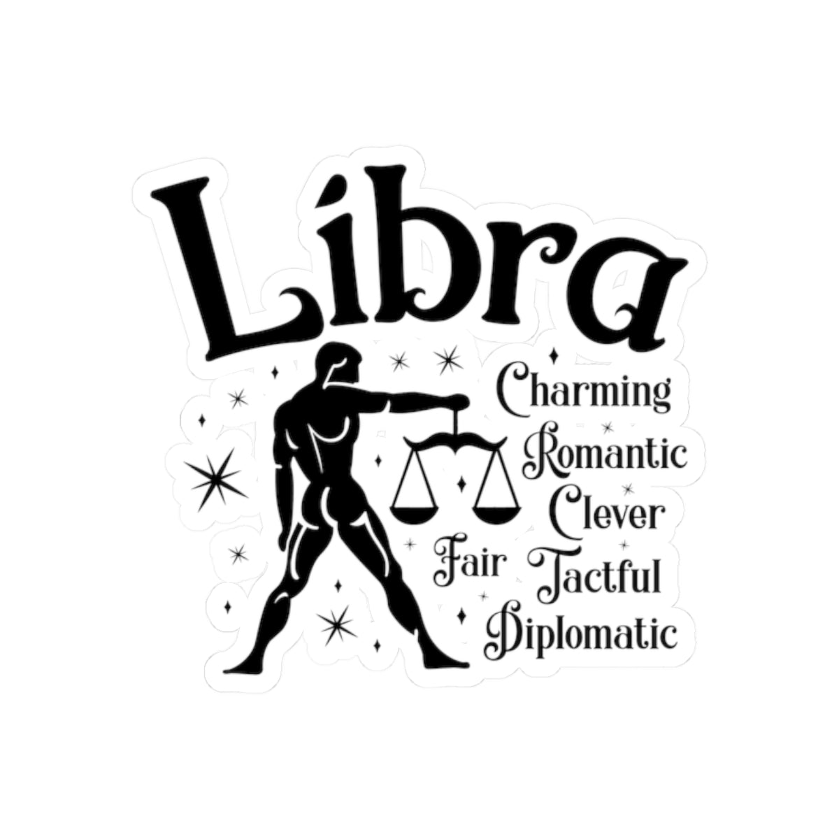 Libra Zodiac Kiss-Cut Stickers
