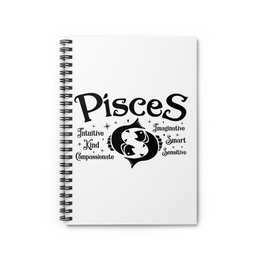 Pisces Zodiac Spiral Notebook