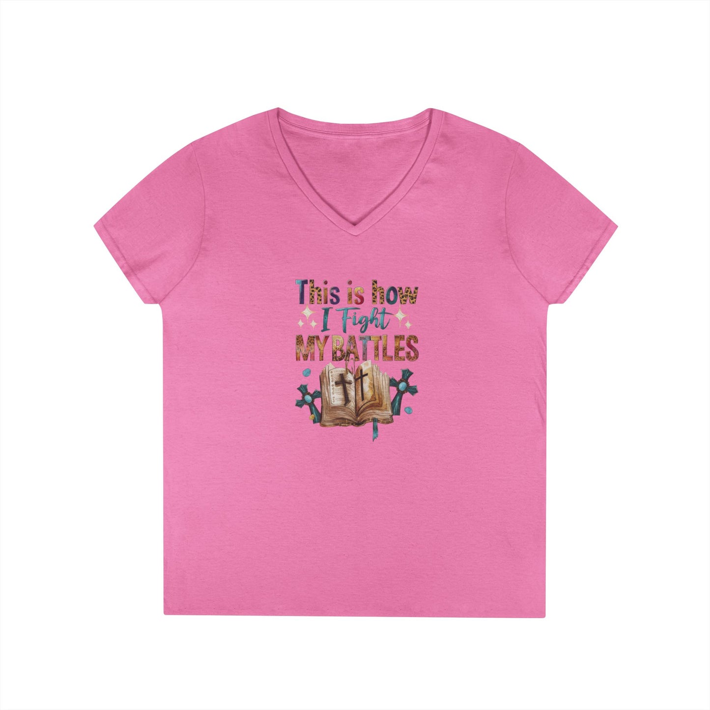 How I Fight My Battles V-Neck T-Shirt