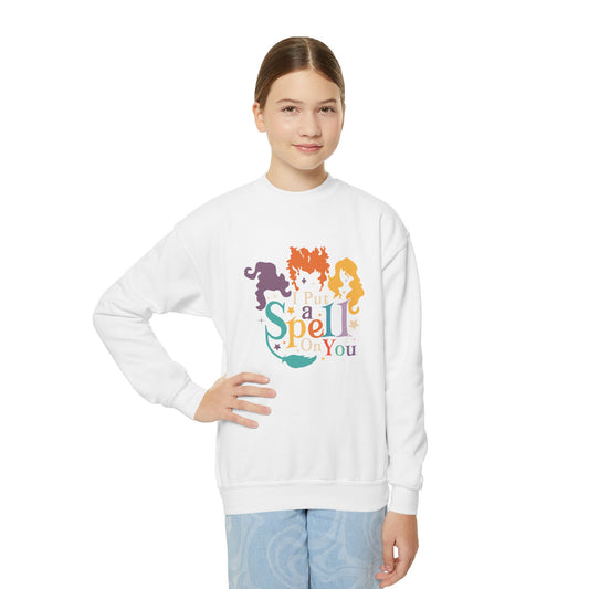 Youth Crewneck Sweatshirt – Magical Spell Design for Kids, Perfect for Halloween, Gifts, or Everyday Wear, Cozy and Stylish