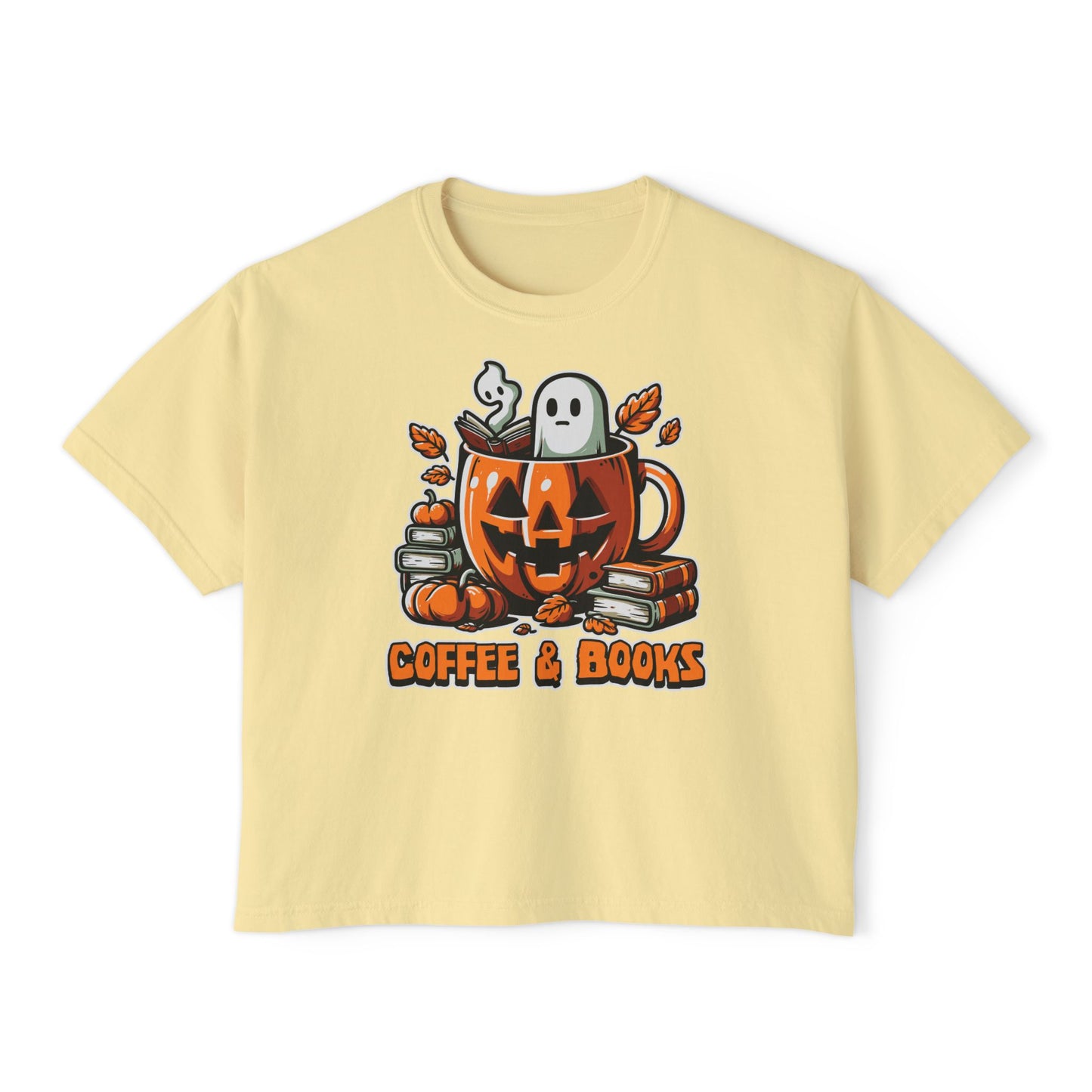 Halloween Coffee & Books Women's Boxy Tee
