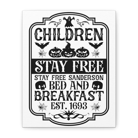 Sanderson Kids Stay Free Canvas Art