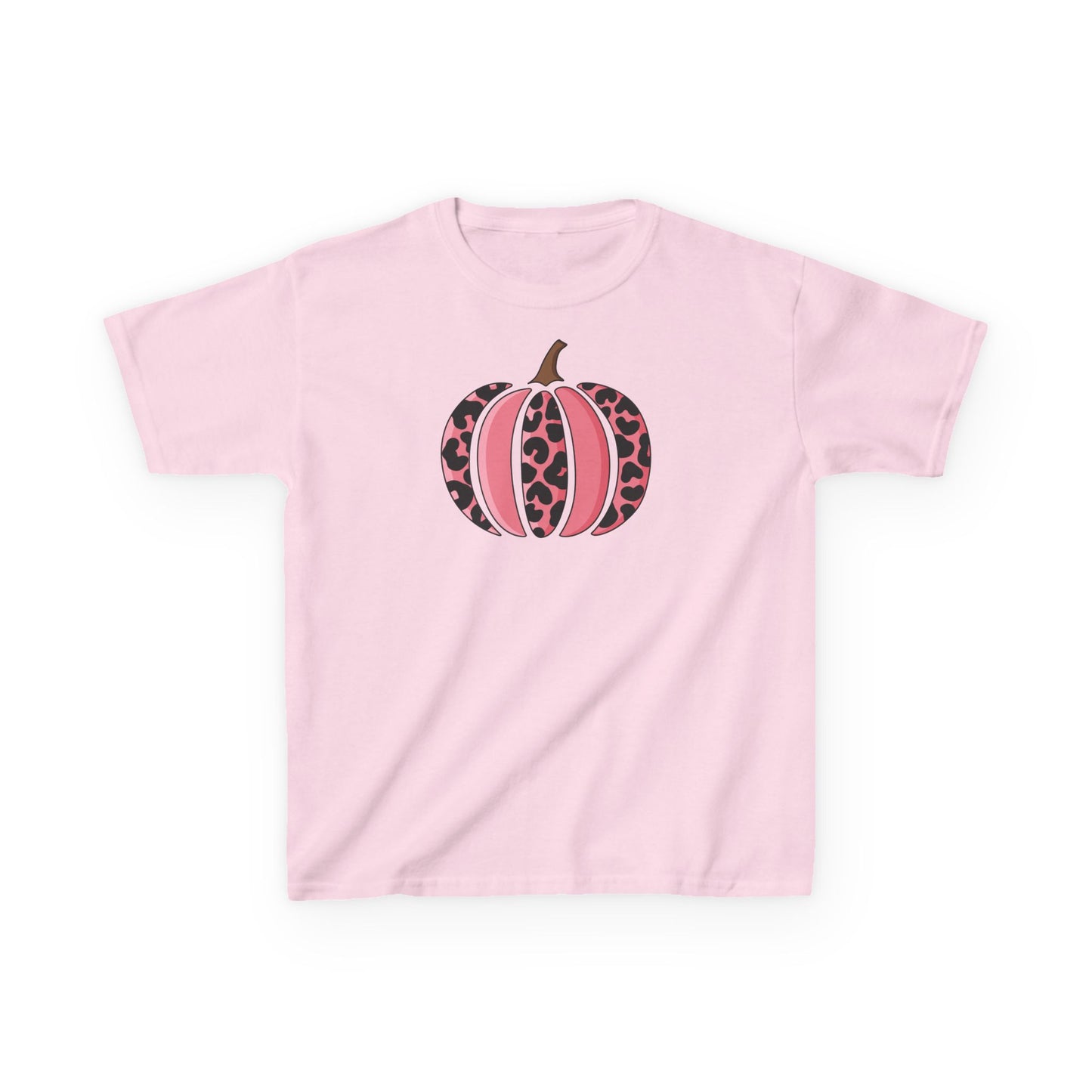 Pink Leopard Pumpkin Kids Tee