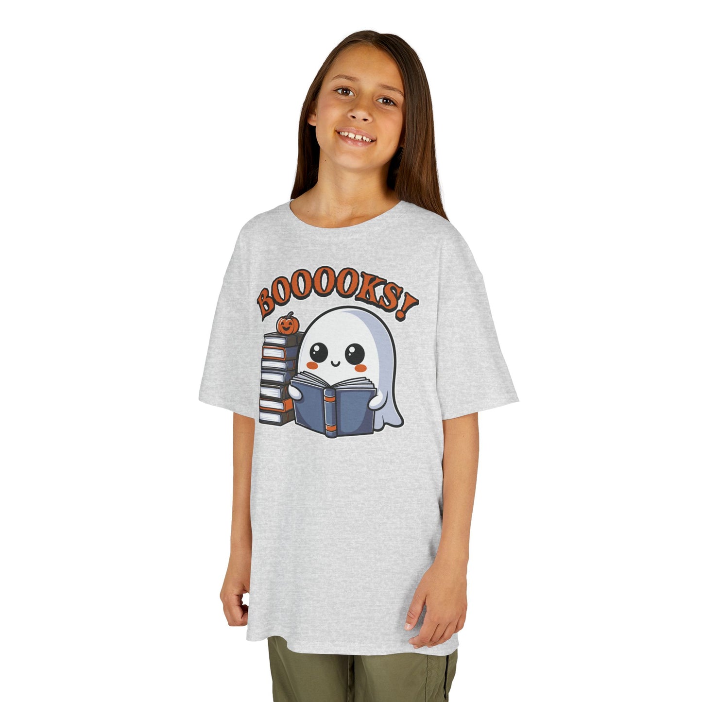 Ghostly Reading Kids Tee with Booooks! Design