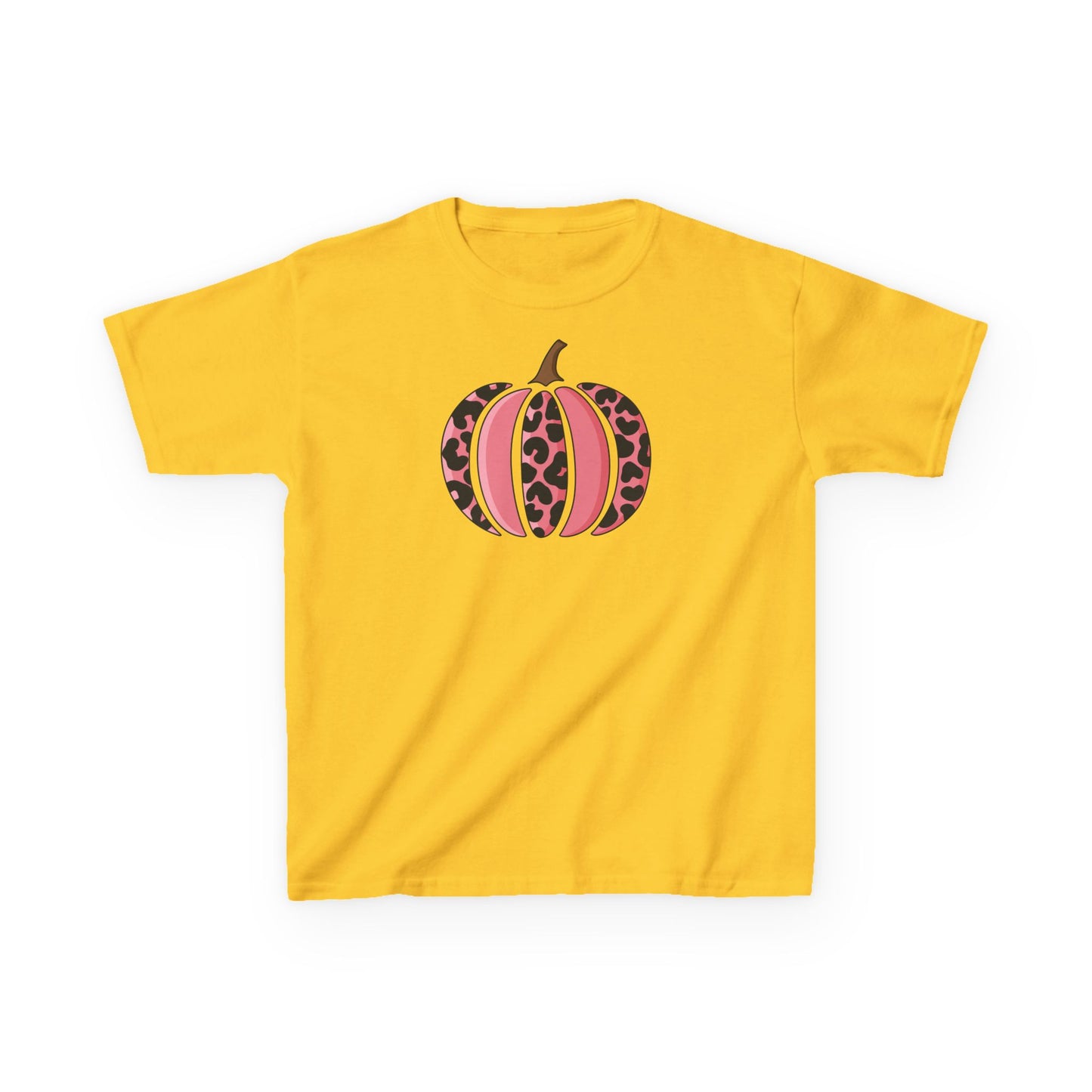 Pink Leopard Pumpkin Kids Tee