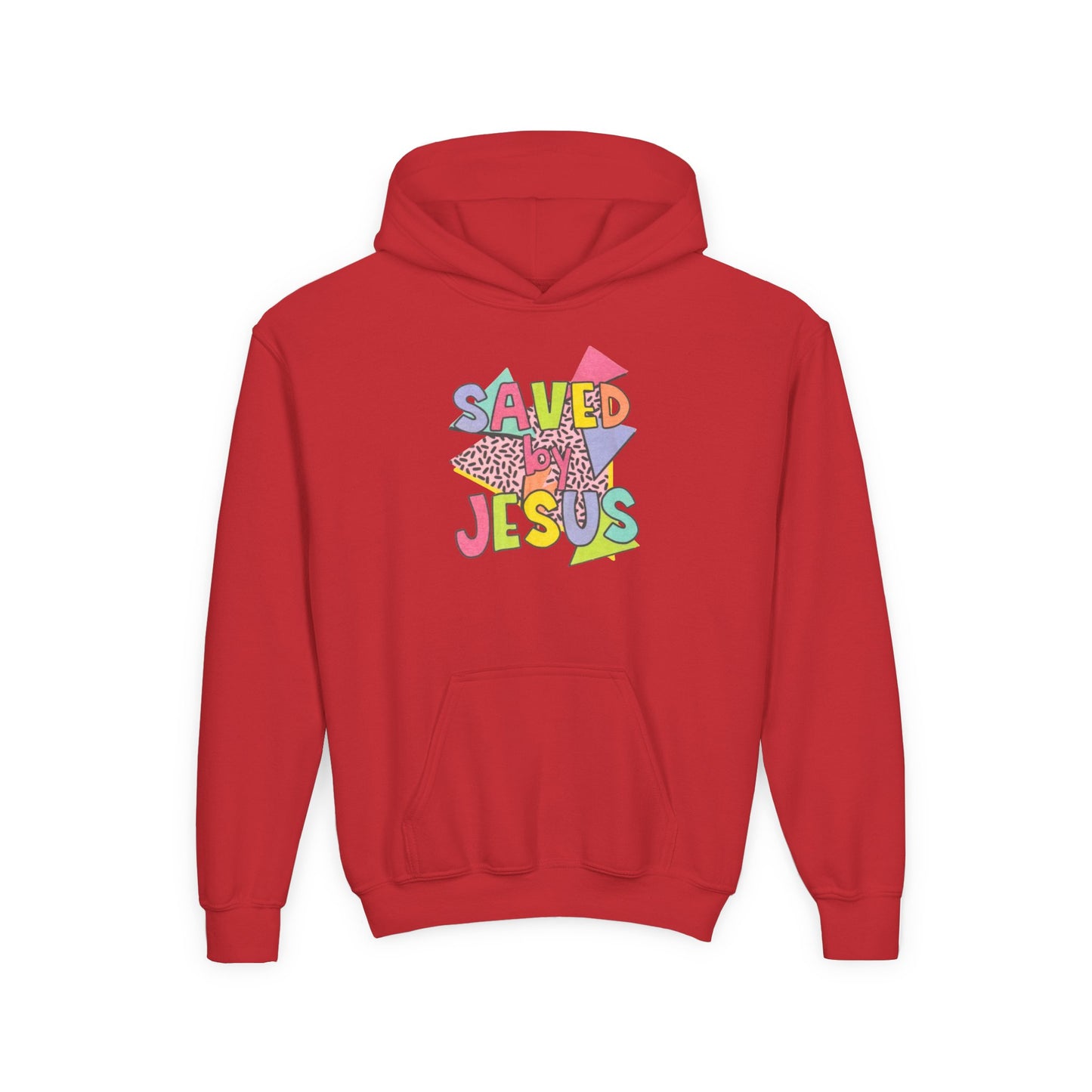Retro Saved by Jesus Youth Hooded Sweatshirt