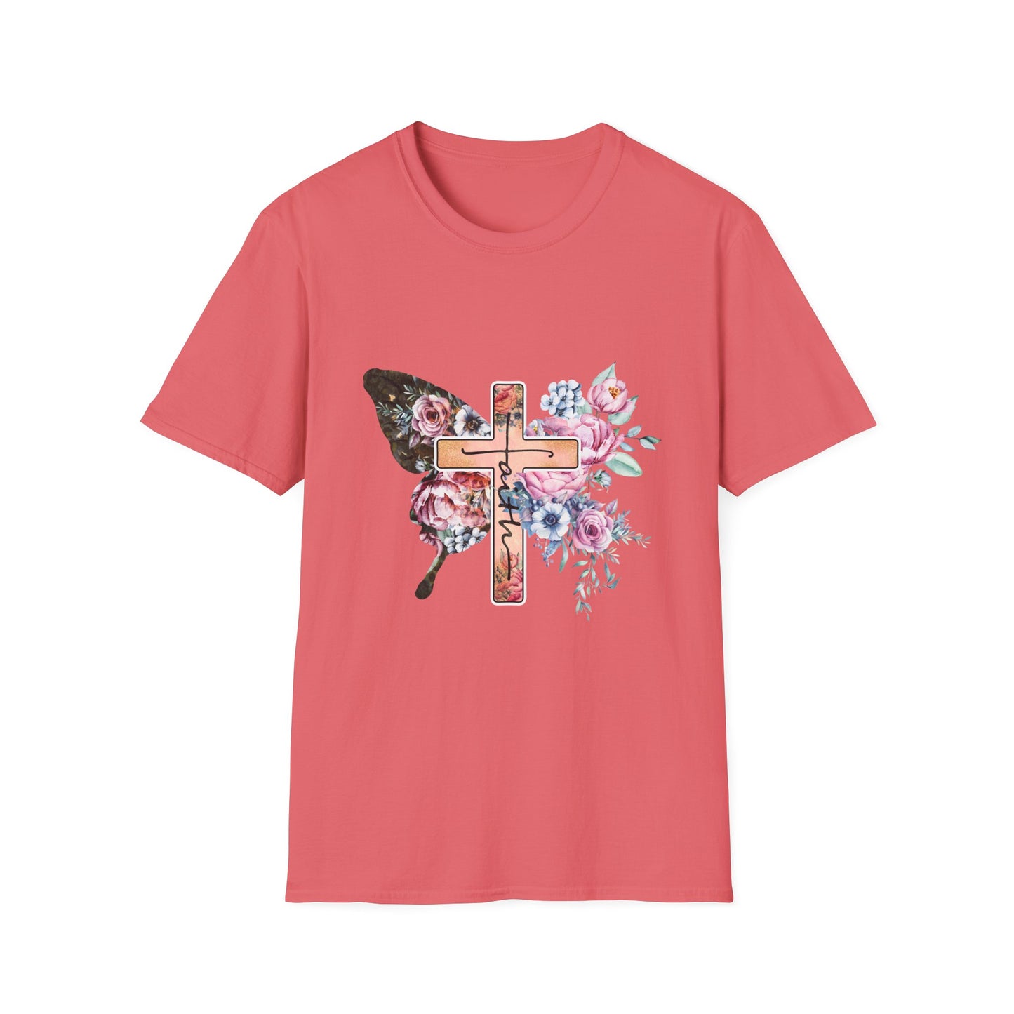 Floral Cross Butterfly T-Shirt