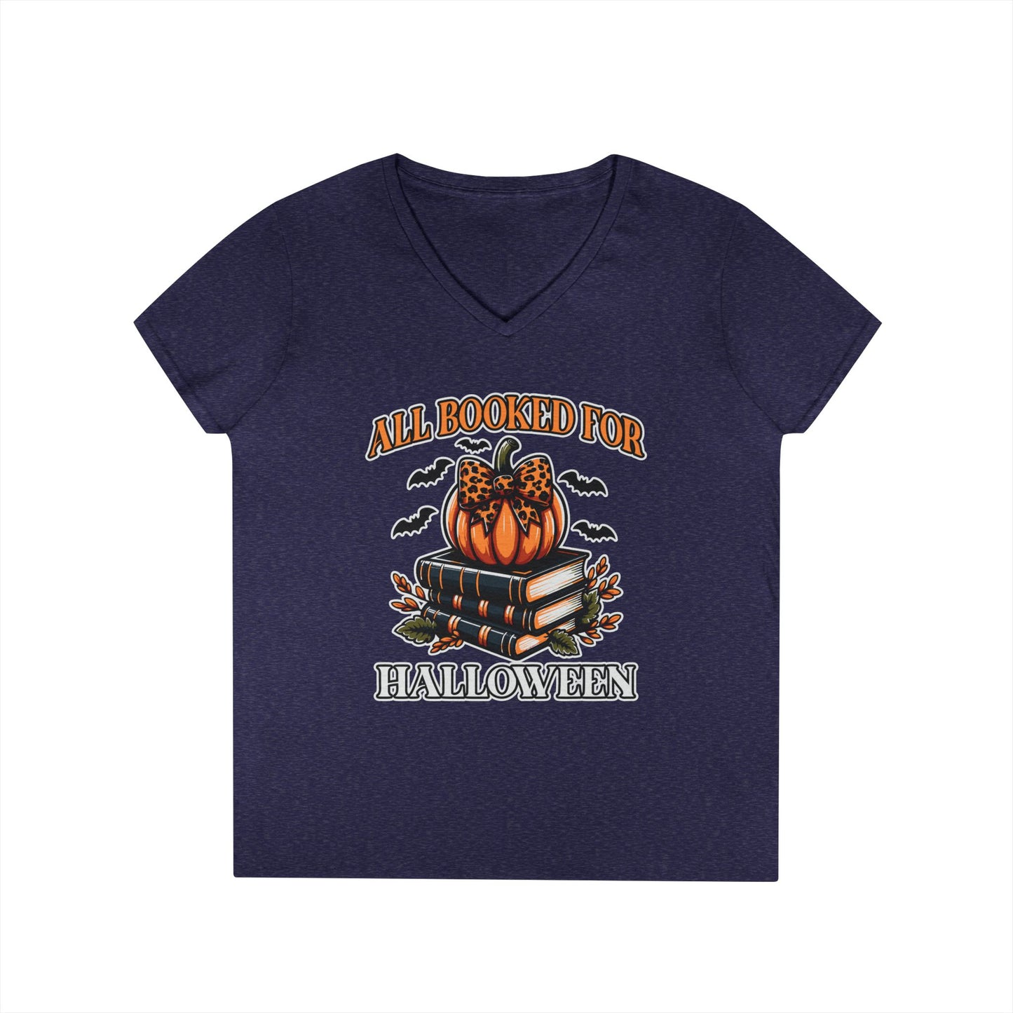 All Booked For Halloween V-Neck T-Shirt