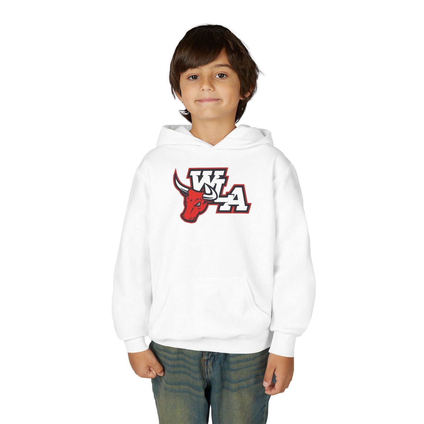 Youth Hoodie – WLA Red Bull Mascot Logo