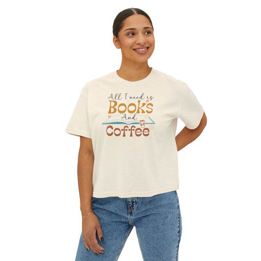 Books and Coffee Women's Boxy Tee