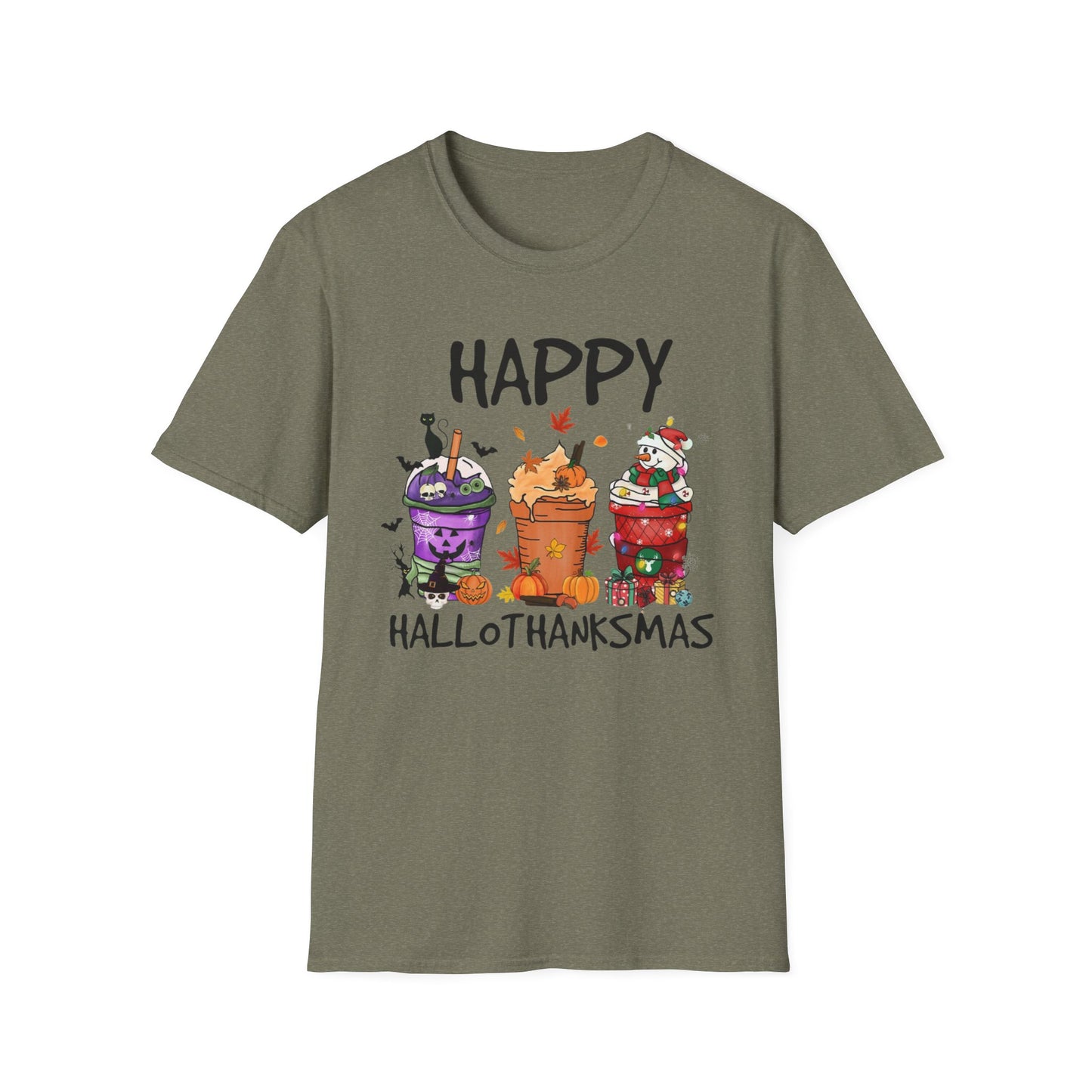 Happy Hallothanksmas Drinks Unisex Softstyle T-Shirt