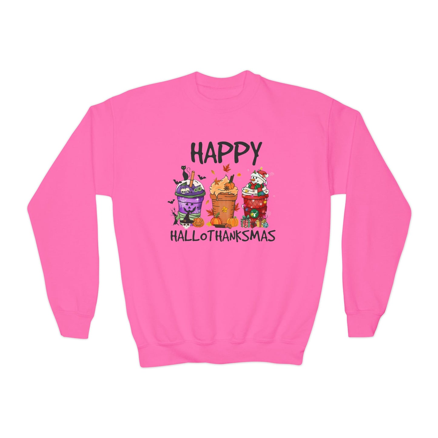 Happy Hallothanksmas Youth Crewneck Sweatshirt