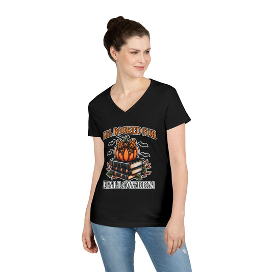 All Booked For Halloween V-Neck T-Shirt