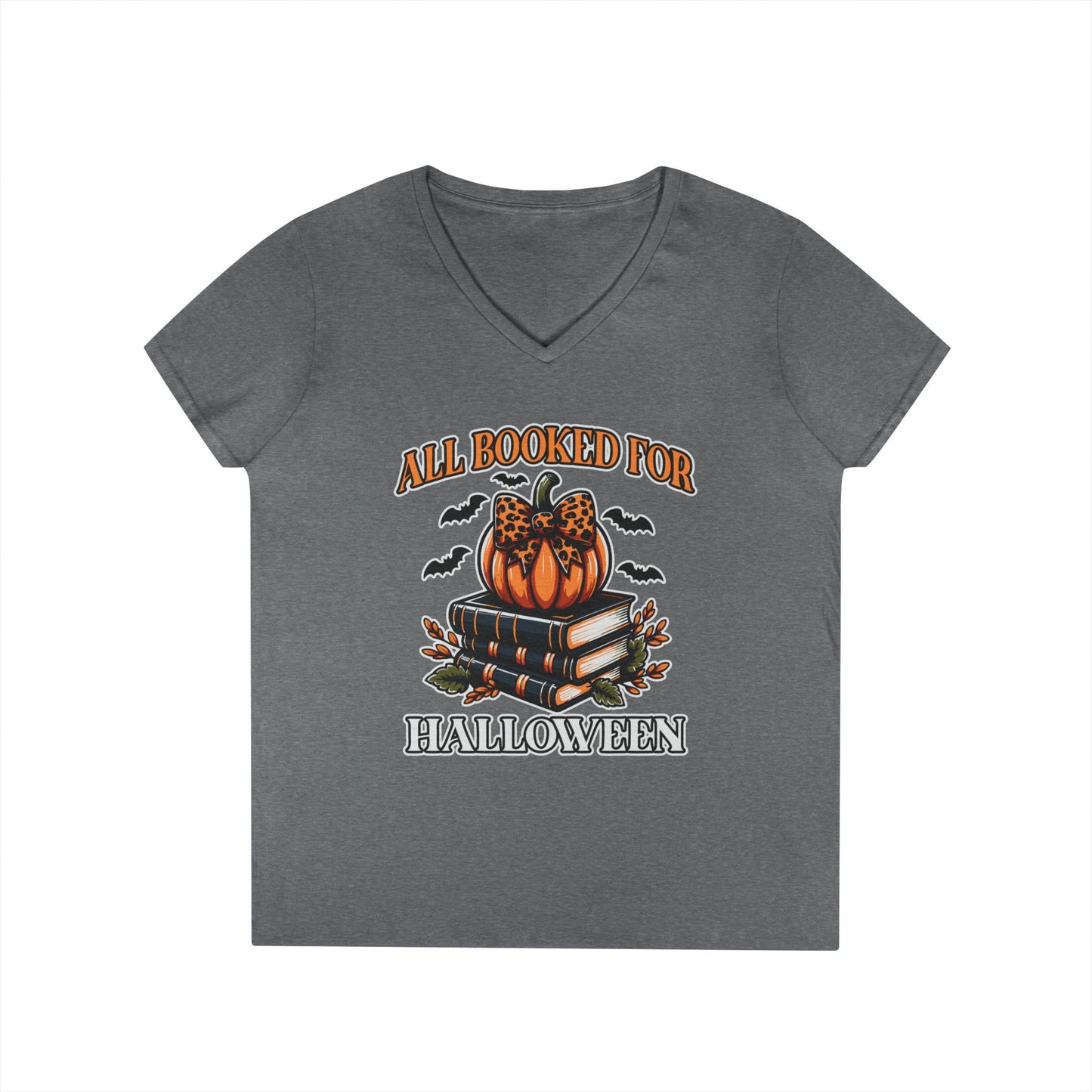 All Booked For Halloween V-Neck T-Shirt