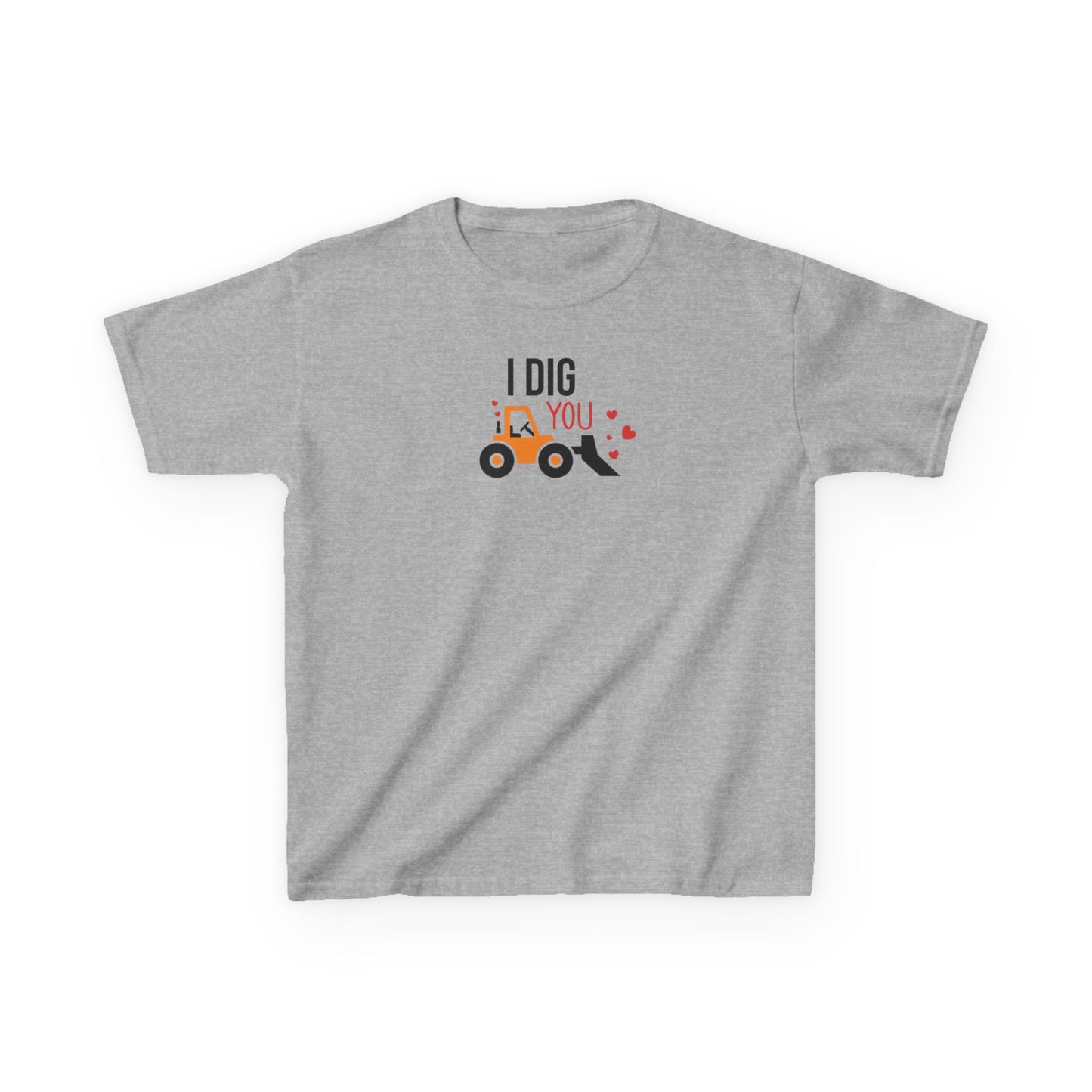 Kids T‑Shirt – "I Dig You" Construction Truck Valentine Tee