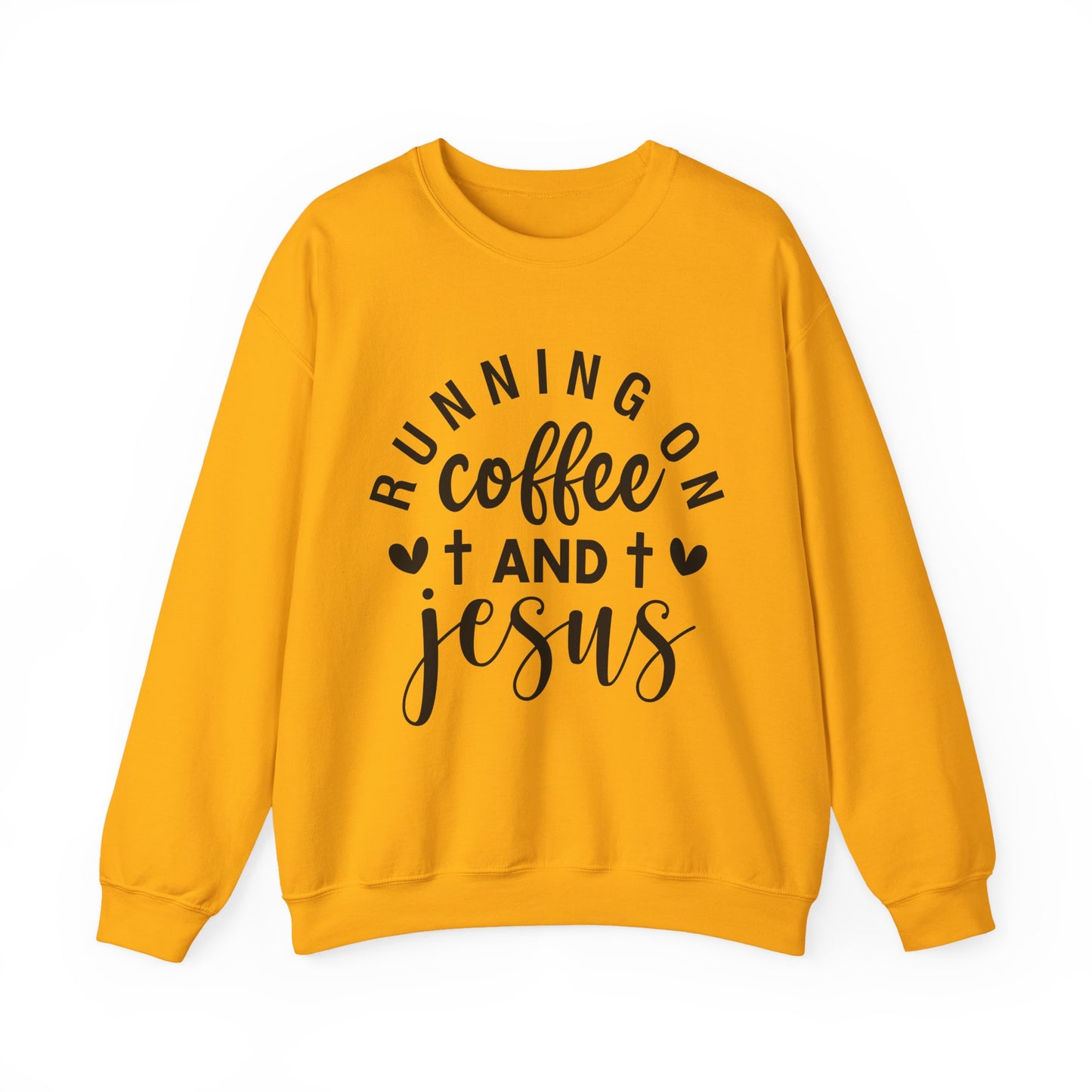 Running on Coffee and Jesus Crewneck Sweatshirt