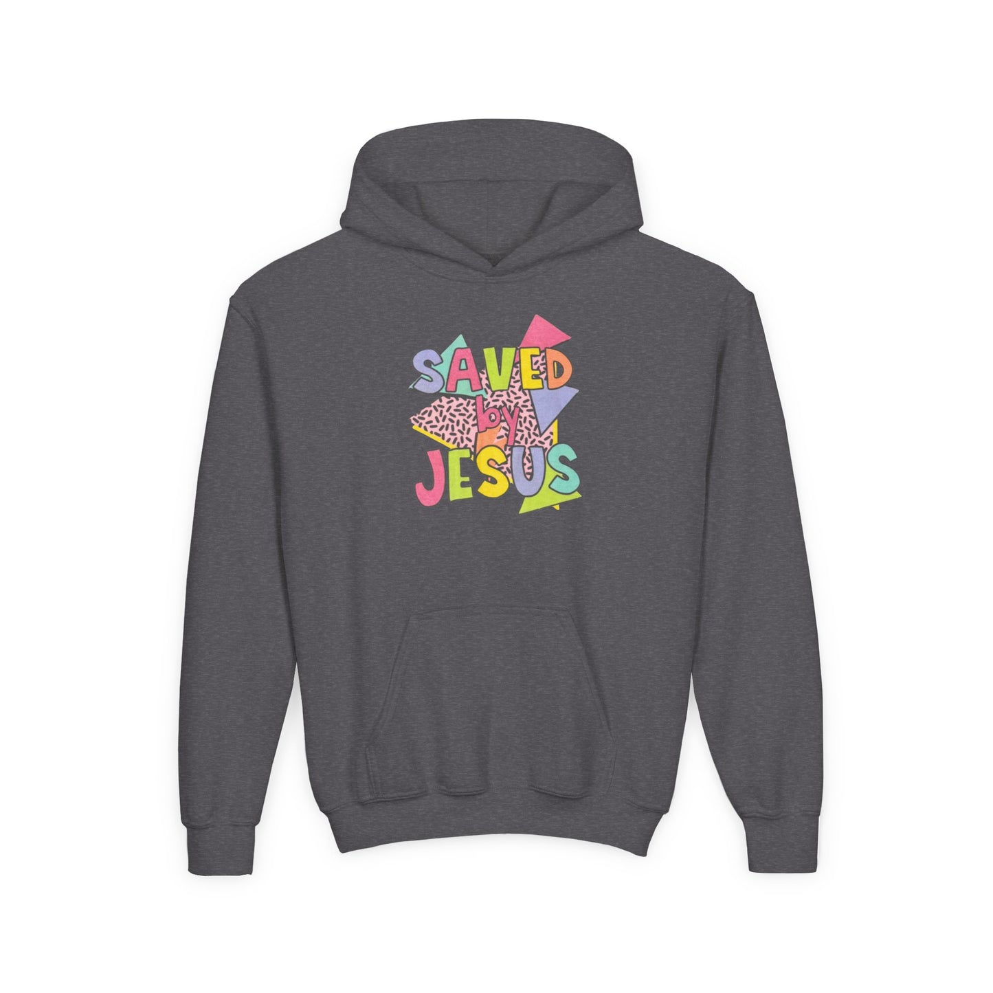 Retro Saved by Jesus Youth Hooded Sweatshirt