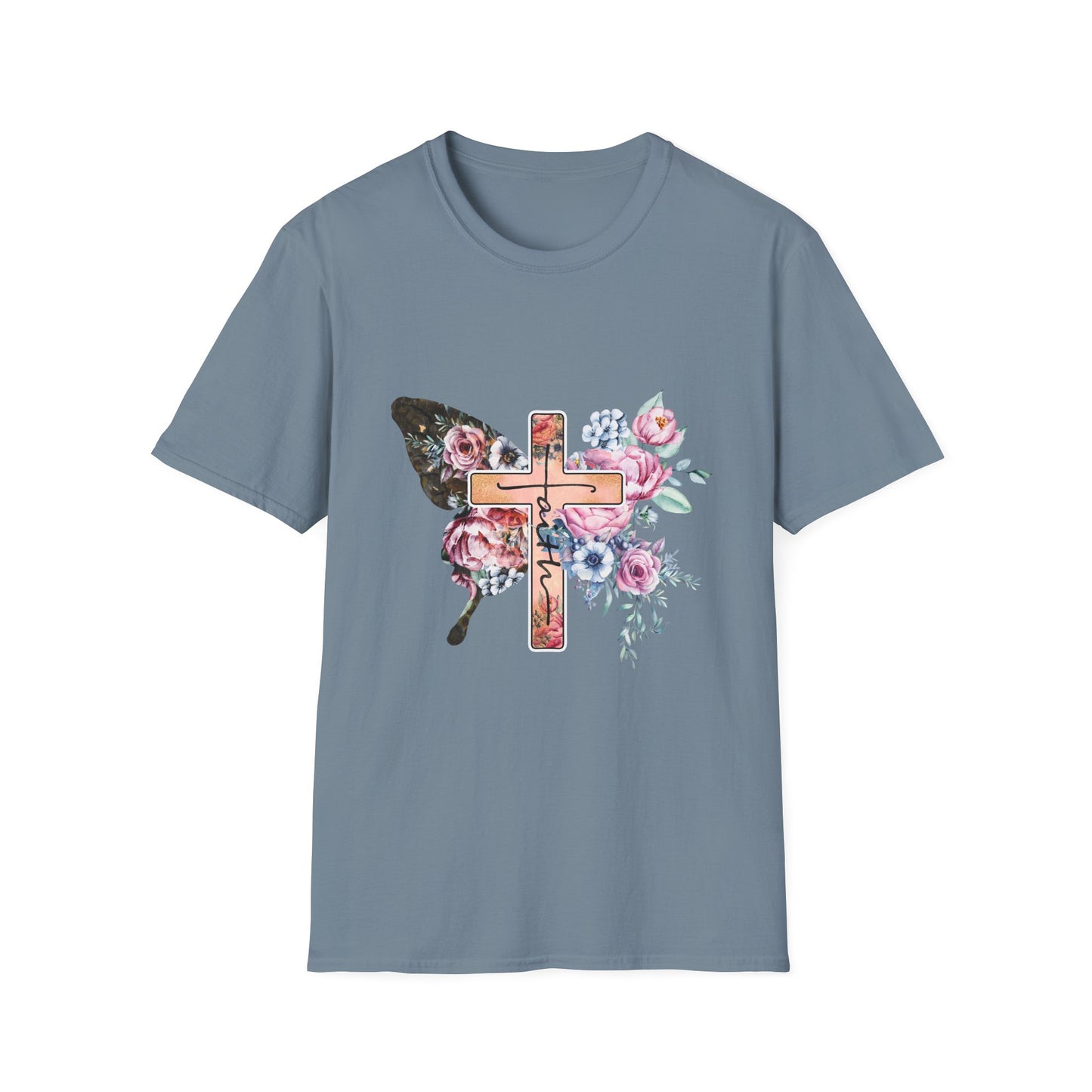 Floral Cross Butterfly T-Shirt