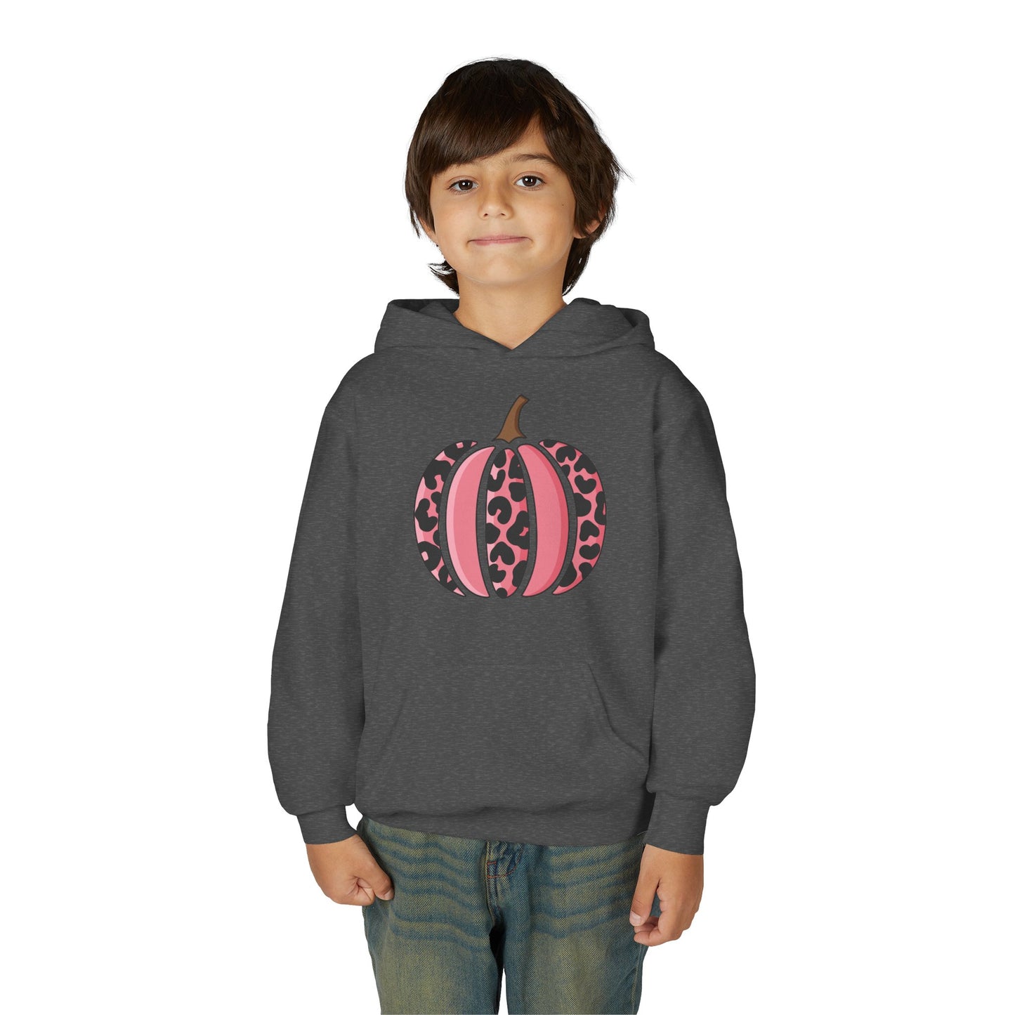 Pink Leopard Pumpkin Hoodie for Youth