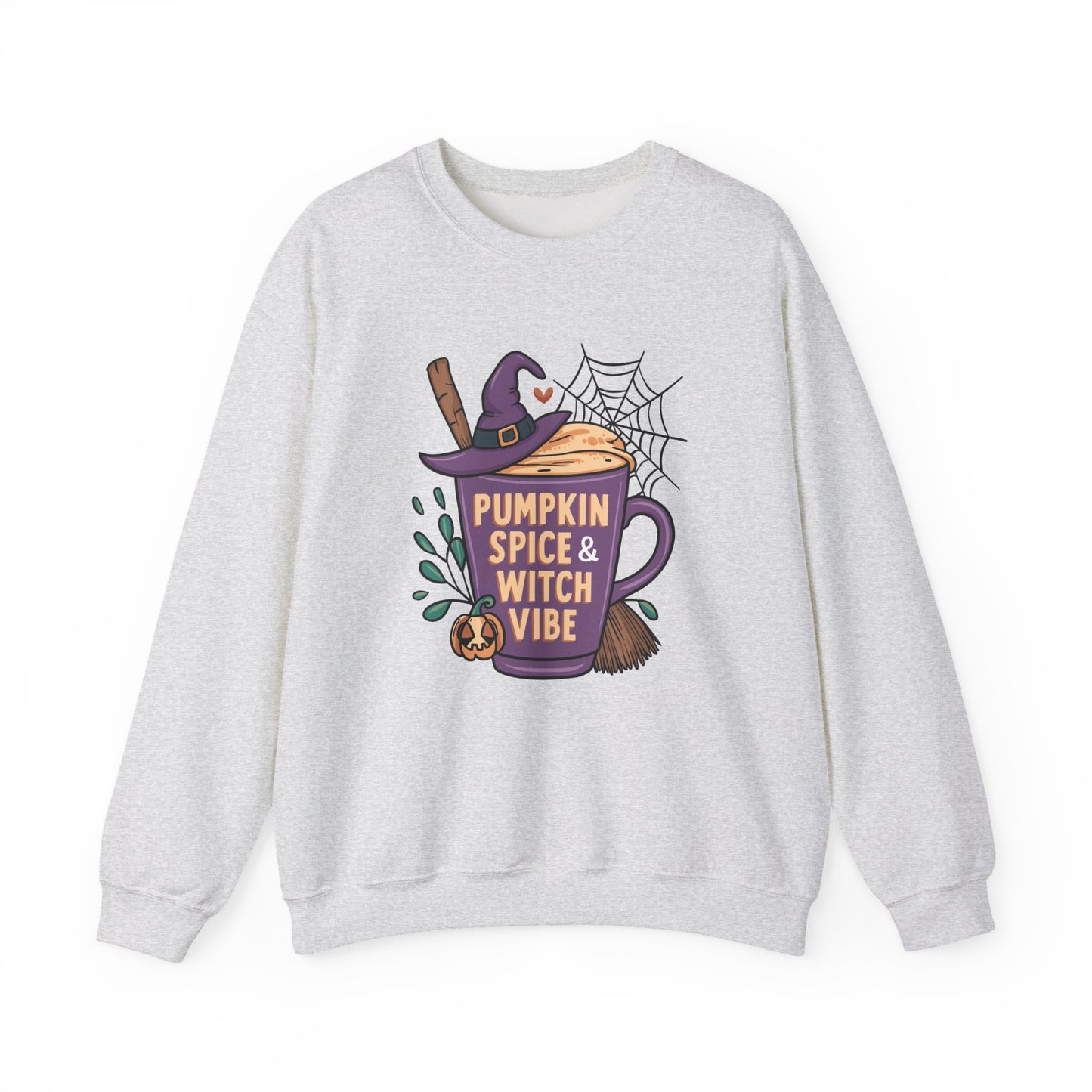 Pumpkin Spice & Witch Vibe Crewneck Sweatshirt