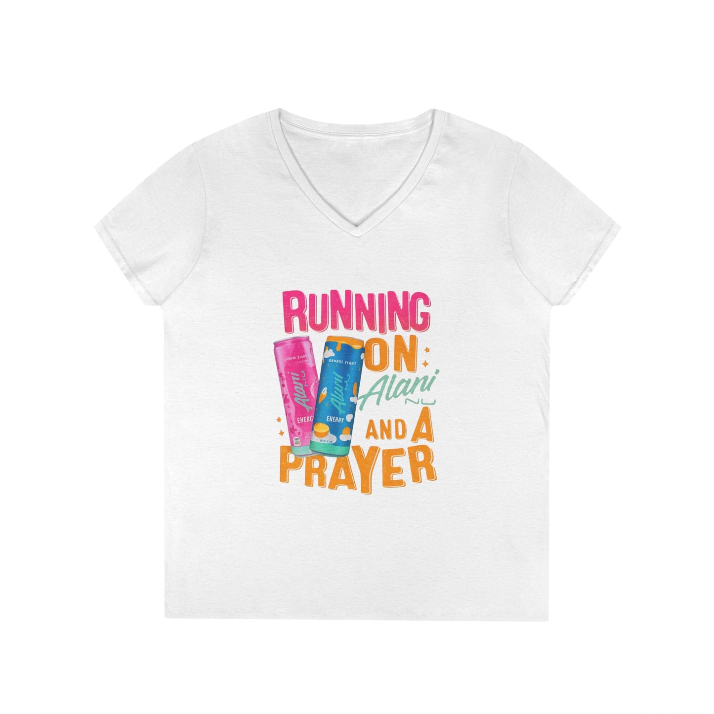 Running on Alani and a Prayer V-Neck Tee