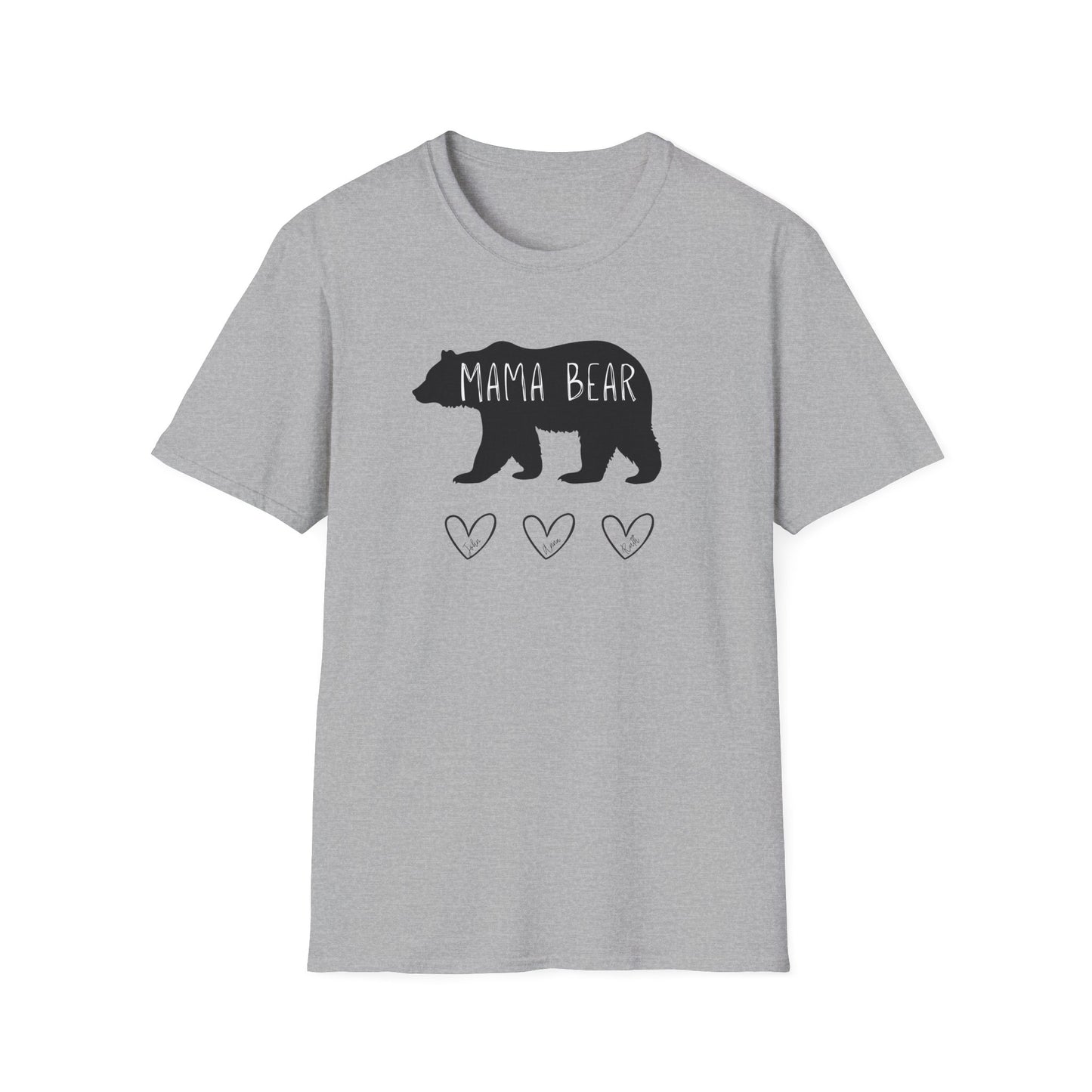 Personalized "Mama" Bear Unisex Softstyle T-Shirt