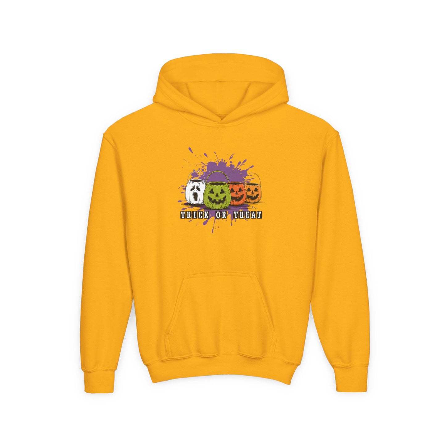 Halloween Pumpkin Trick or Treat Youth Hoodie