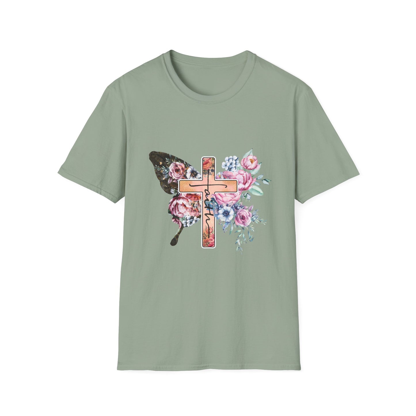 Floral Cross Butterfly T-Shirt