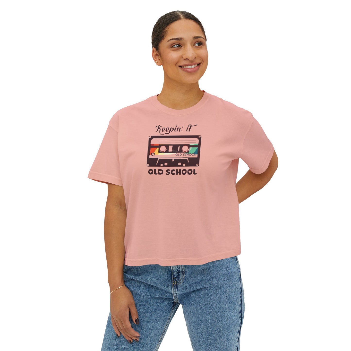 Retro 'Keepin It Old School' Women's Boxy Tee