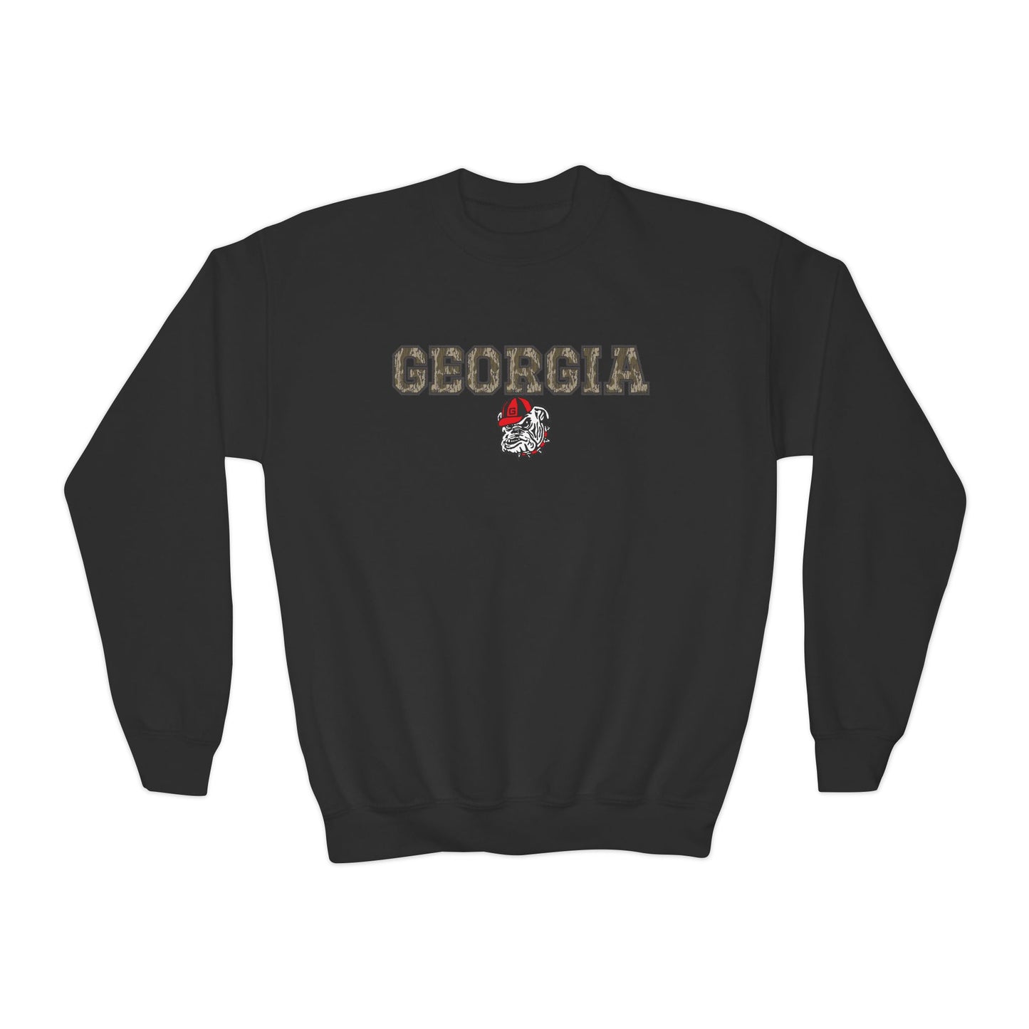 Camo Georgia Dog Youth Crewneck Sweatshirt