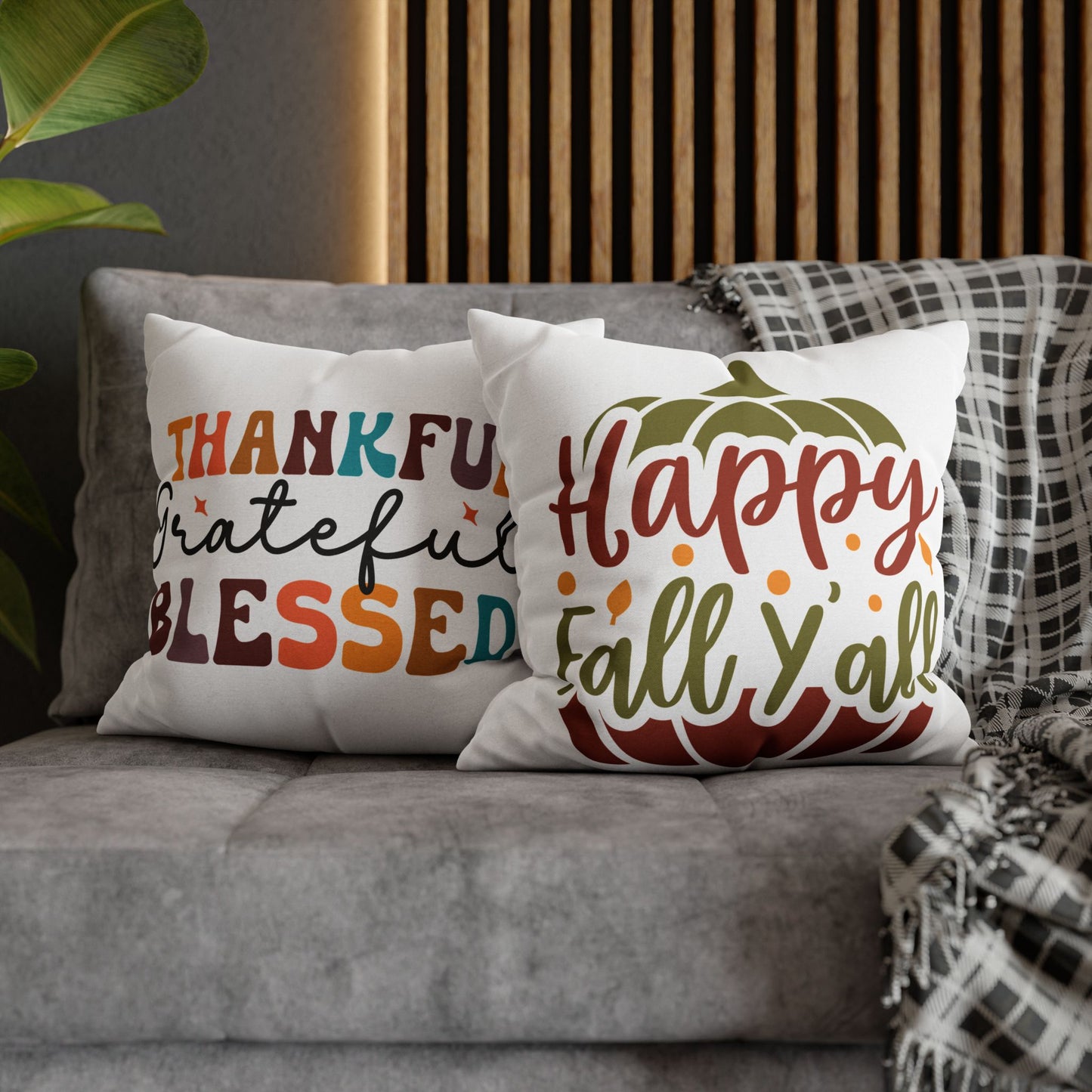 Double Sided Fall/ Thanksgiving Decorative Pillowcase