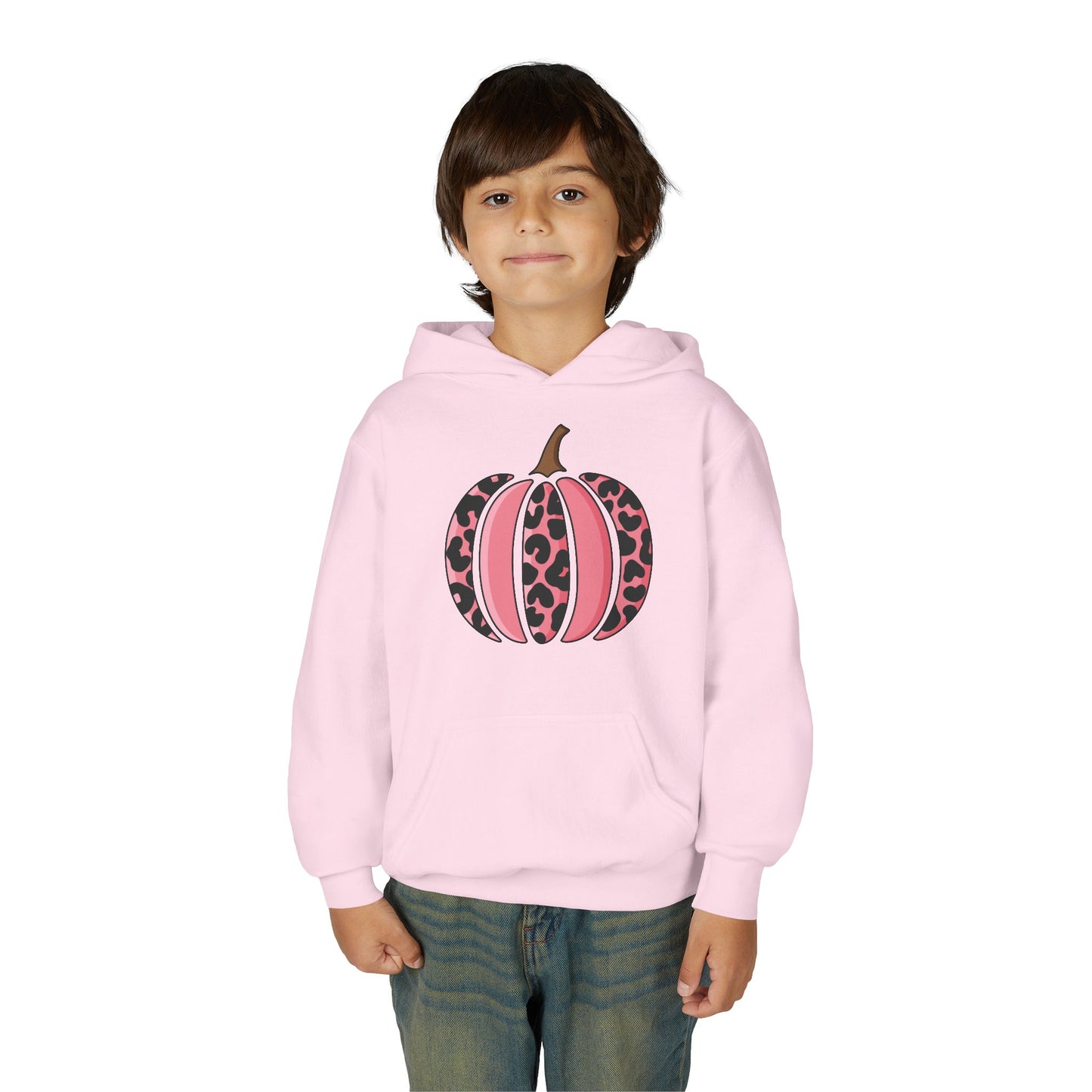 Pink Leopard Pumpkin Hoodie for Youth