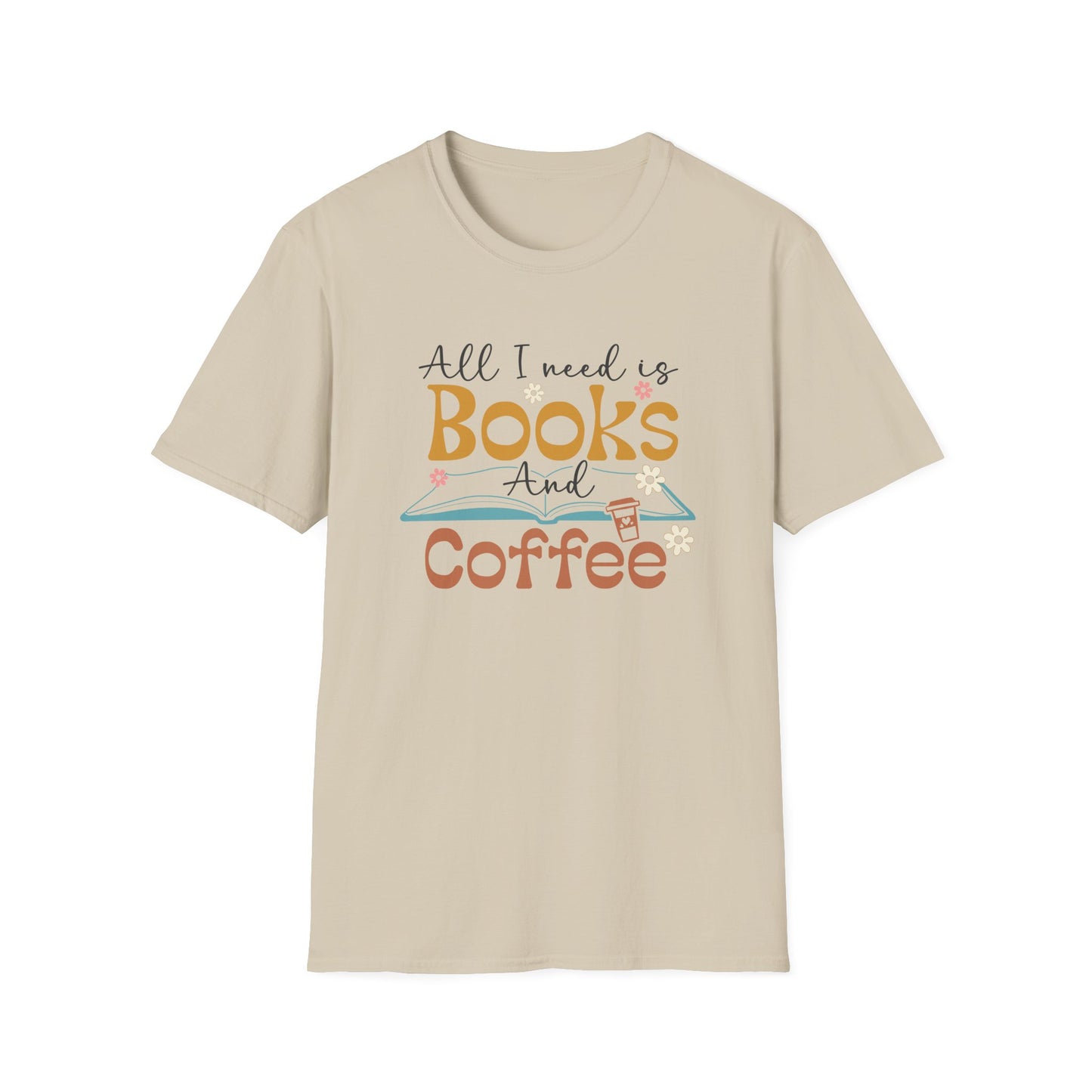 Books and Coffee Unisex Softstyle T-Shirt