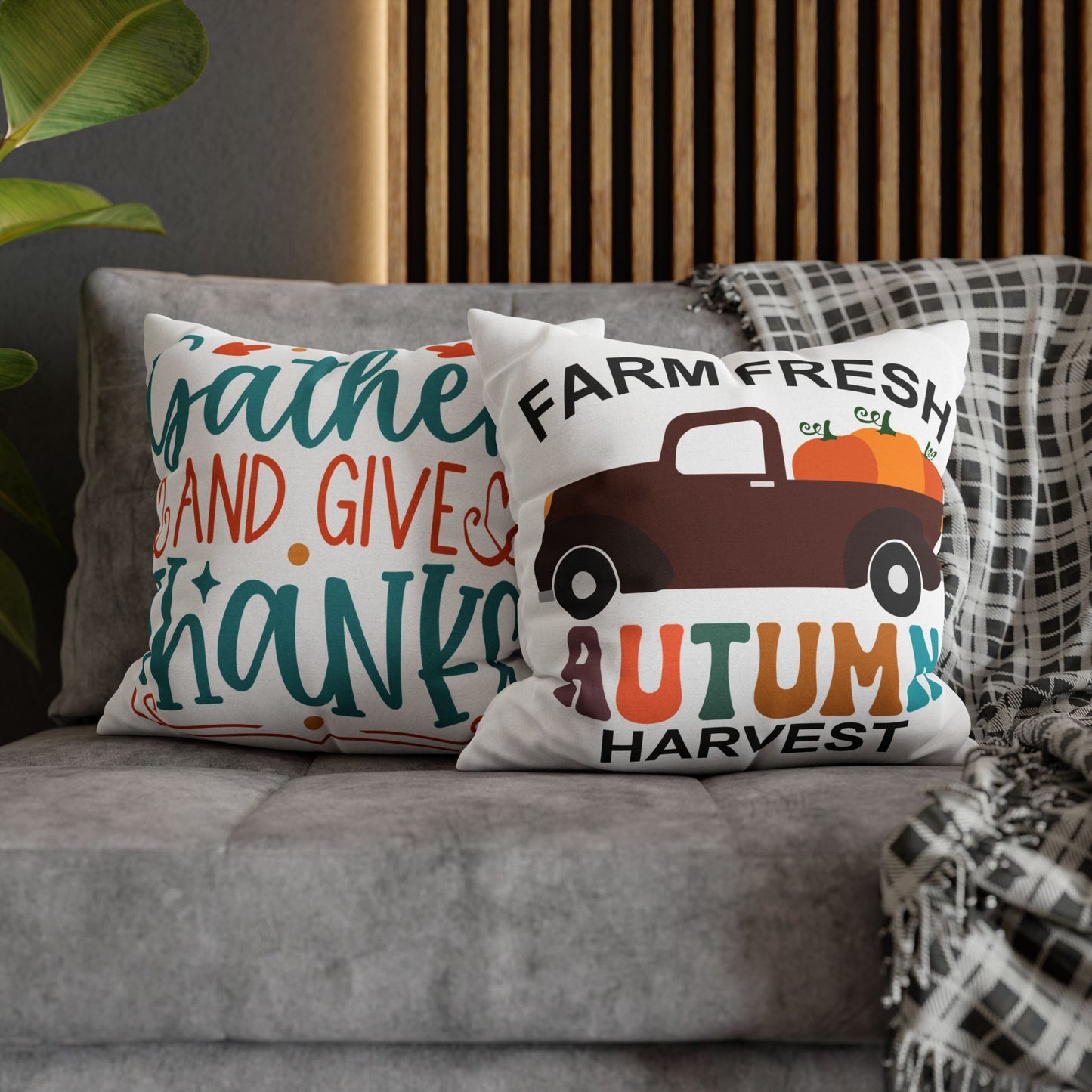 Double Sided Fall/Thanksgiving Decorative Pillowcase