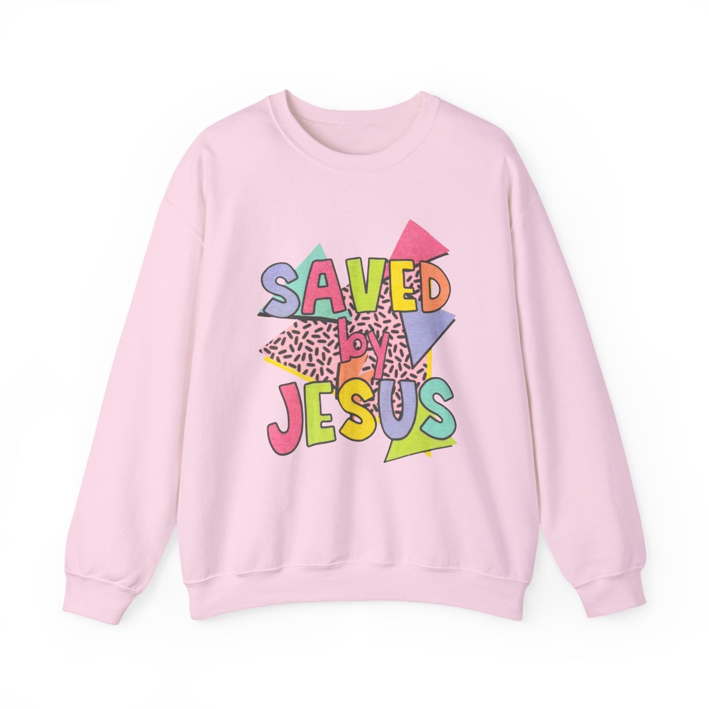 Retro Saved by Jesus Crewneck Sweatshirt