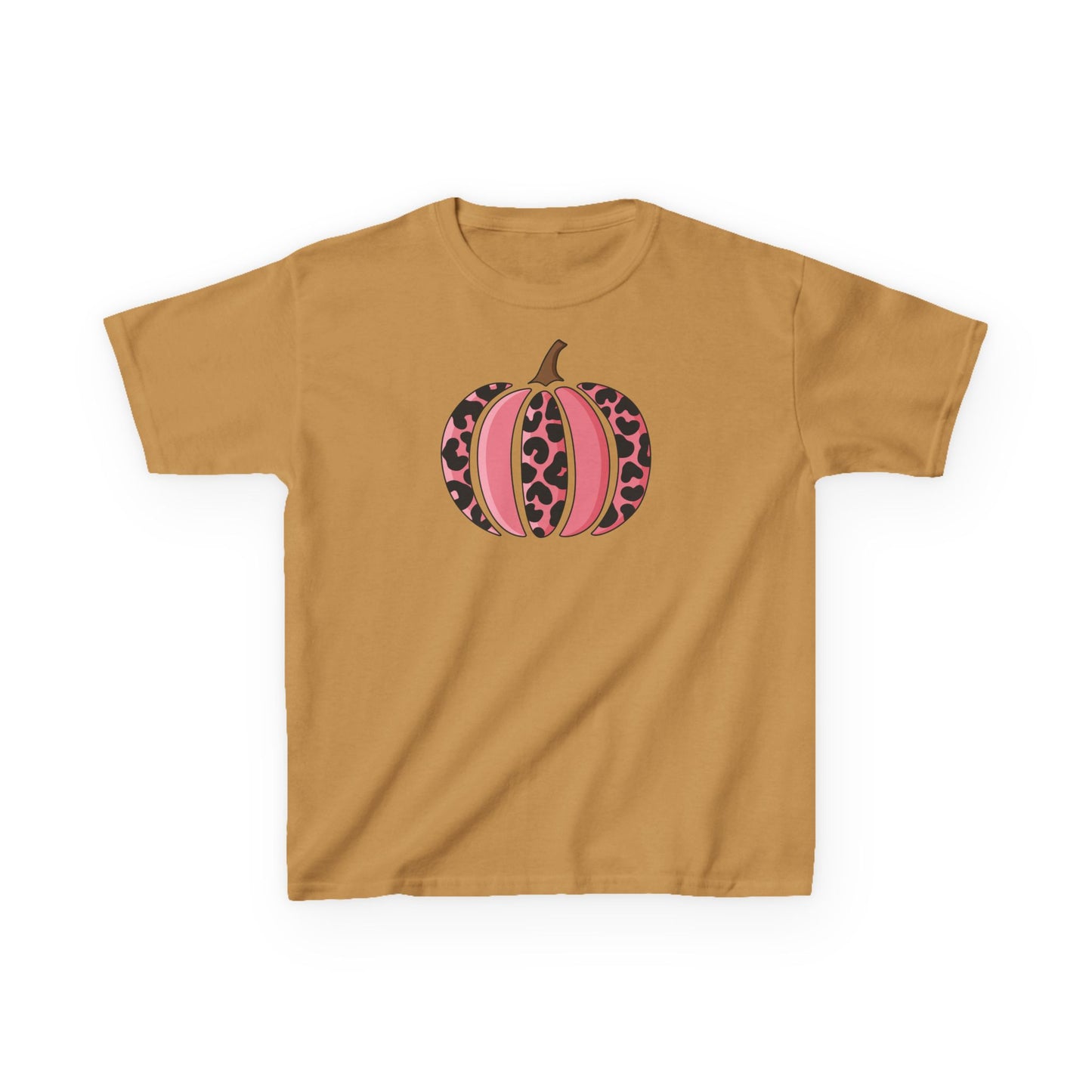 Pink Leopard Pumpkin Kids Tee