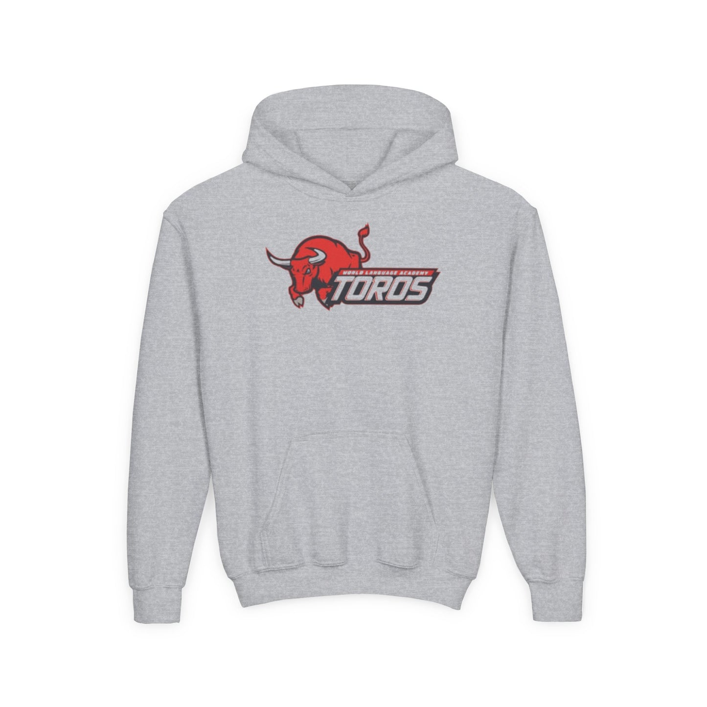 Youth Hoodie – Red Charging Toros Mascot Logo