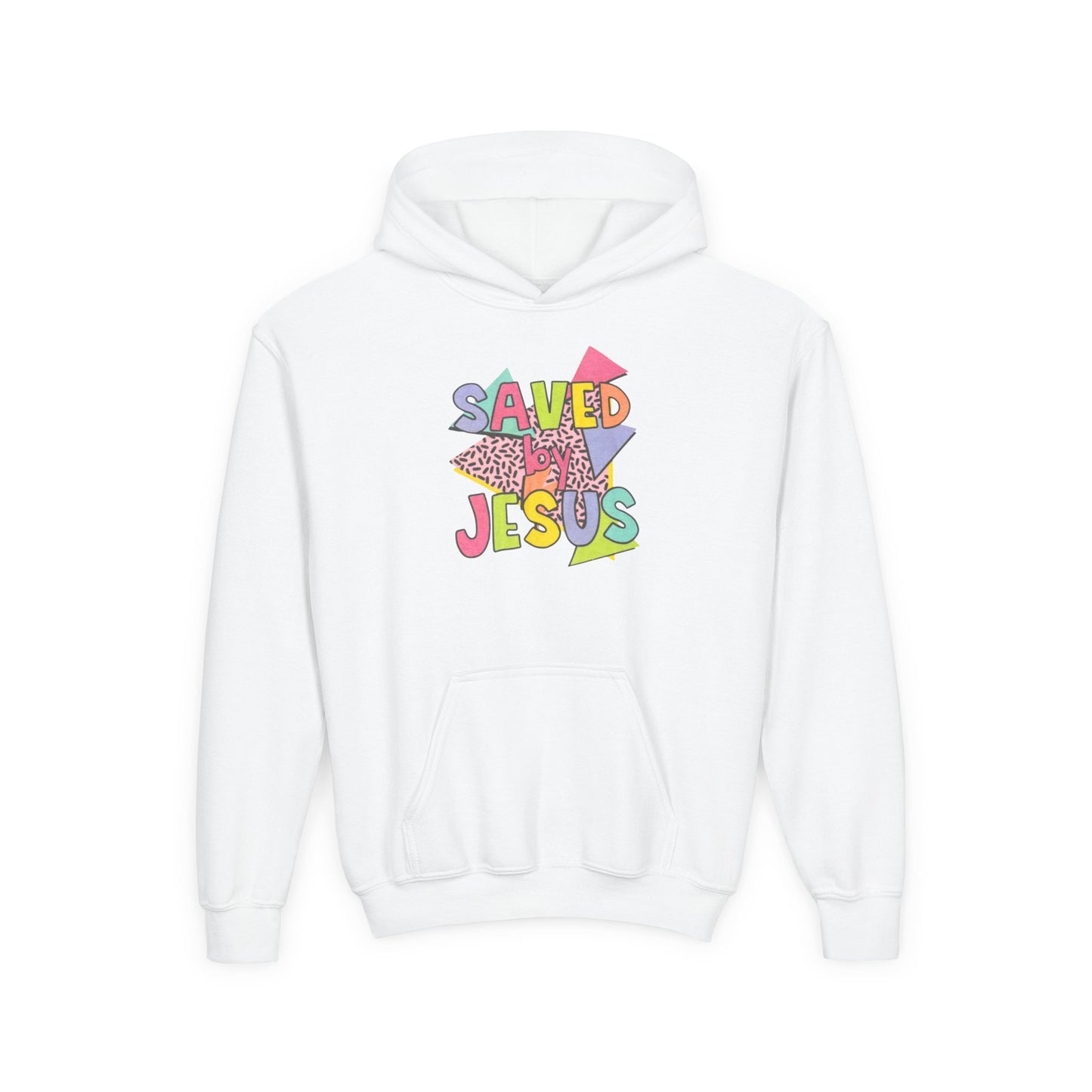 Retro Saved by Jesus Youth Hooded Sweatshirt