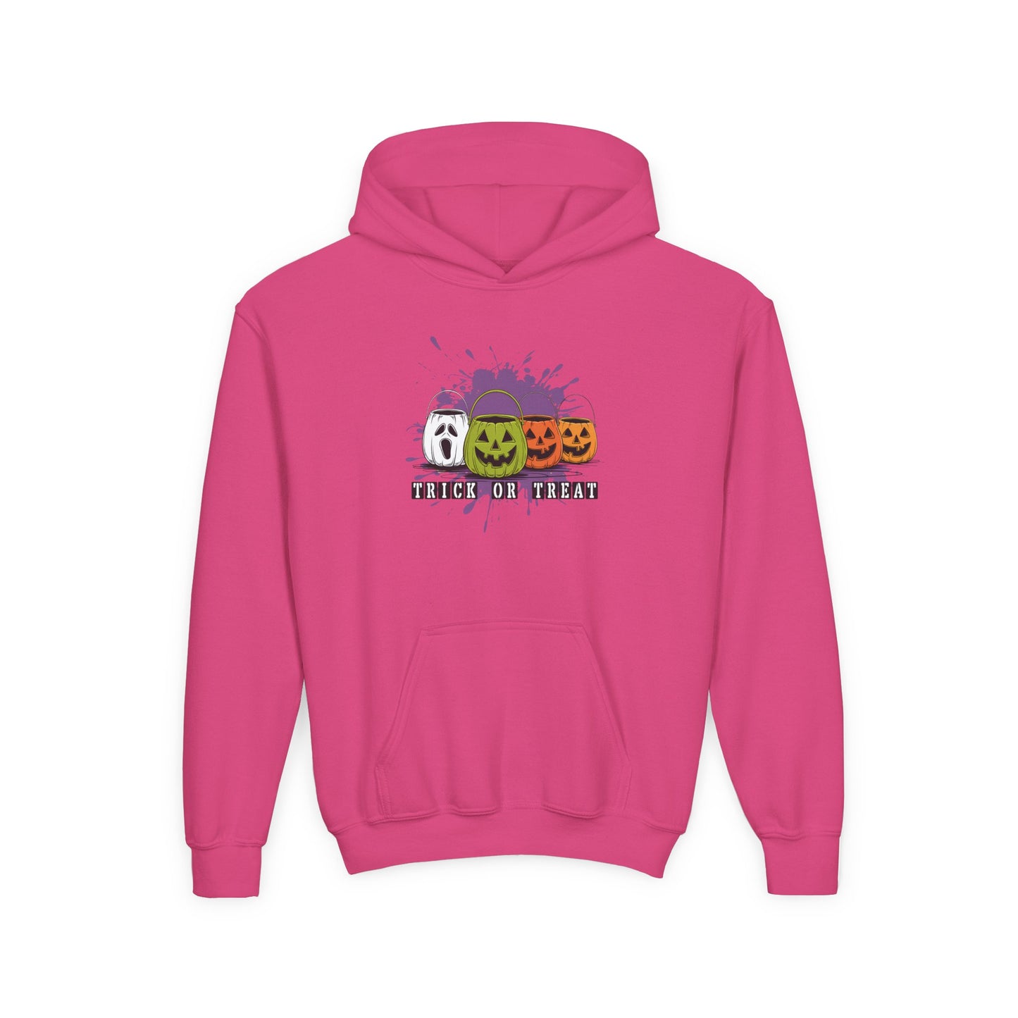 Halloween Pumpkin Trick or Treat Youth Hoodie