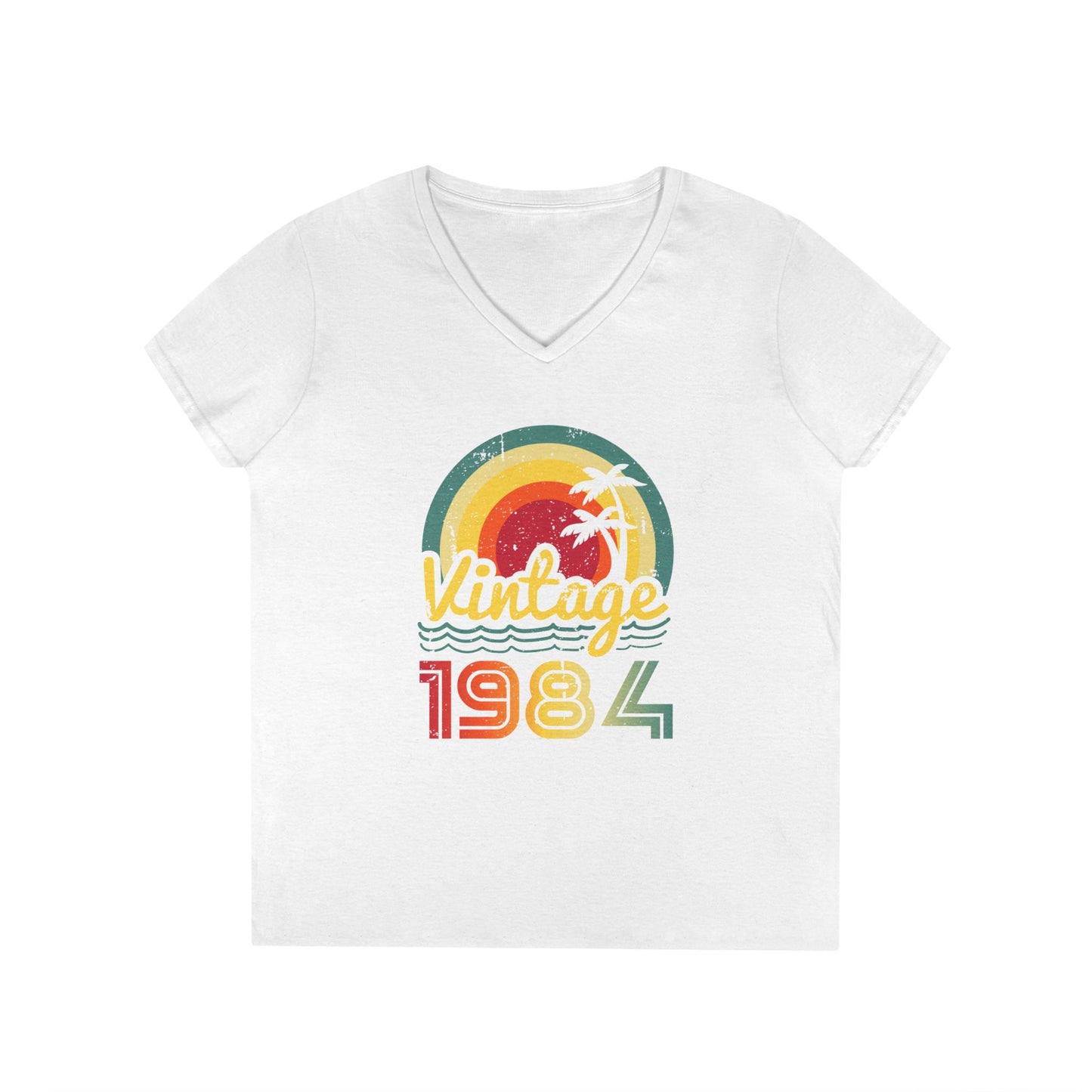 Customizable Vintage Birthyear V-Neck T-Shirt